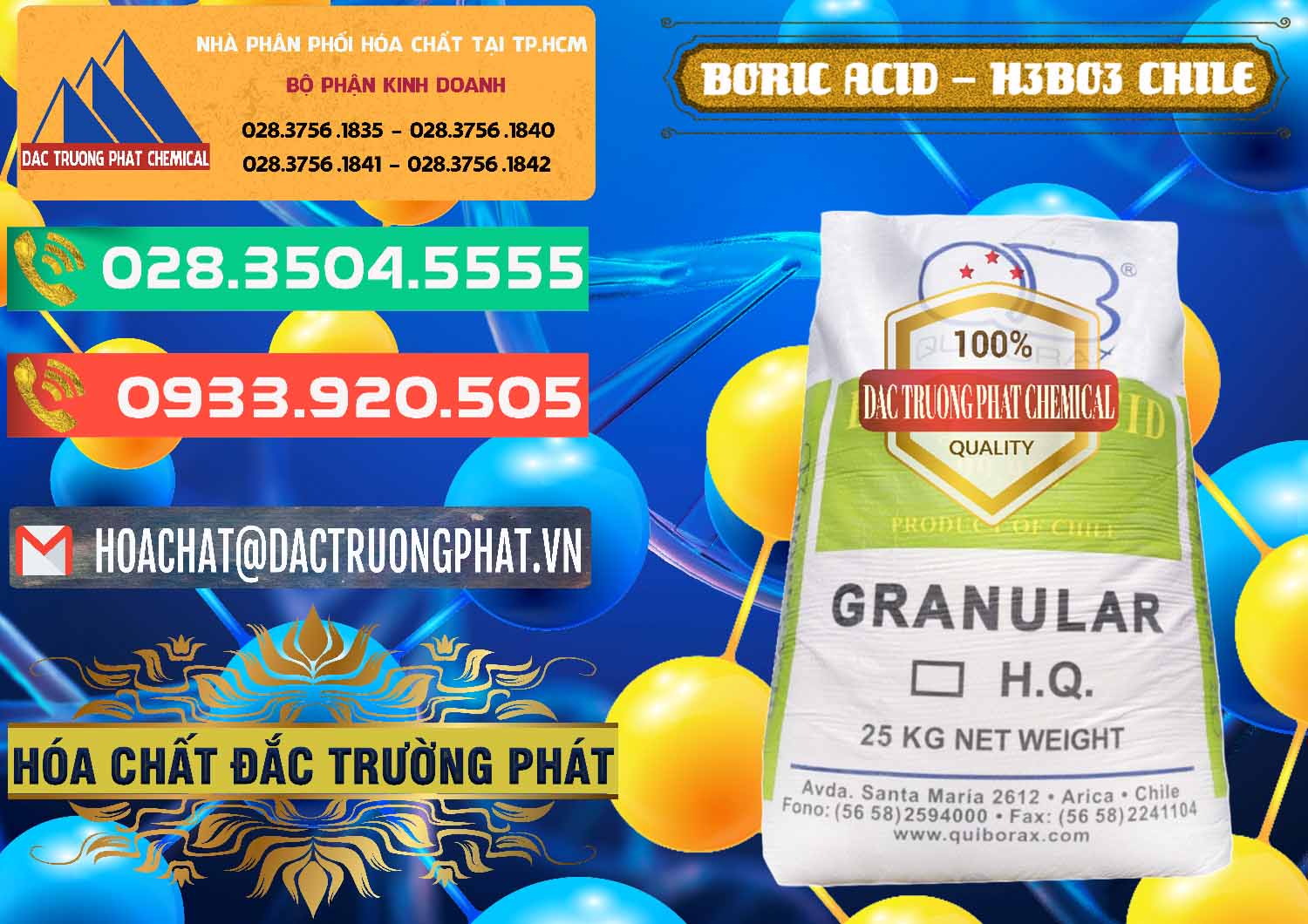 Nơi phân phối - bán Acid Boric – Axit Boric H3BO3 99% Quiborax Chile - 0281 - Cty chuyên kinh doanh _ phân phối hóa chất tại TP.HCM - congtyhoachat.com.vn