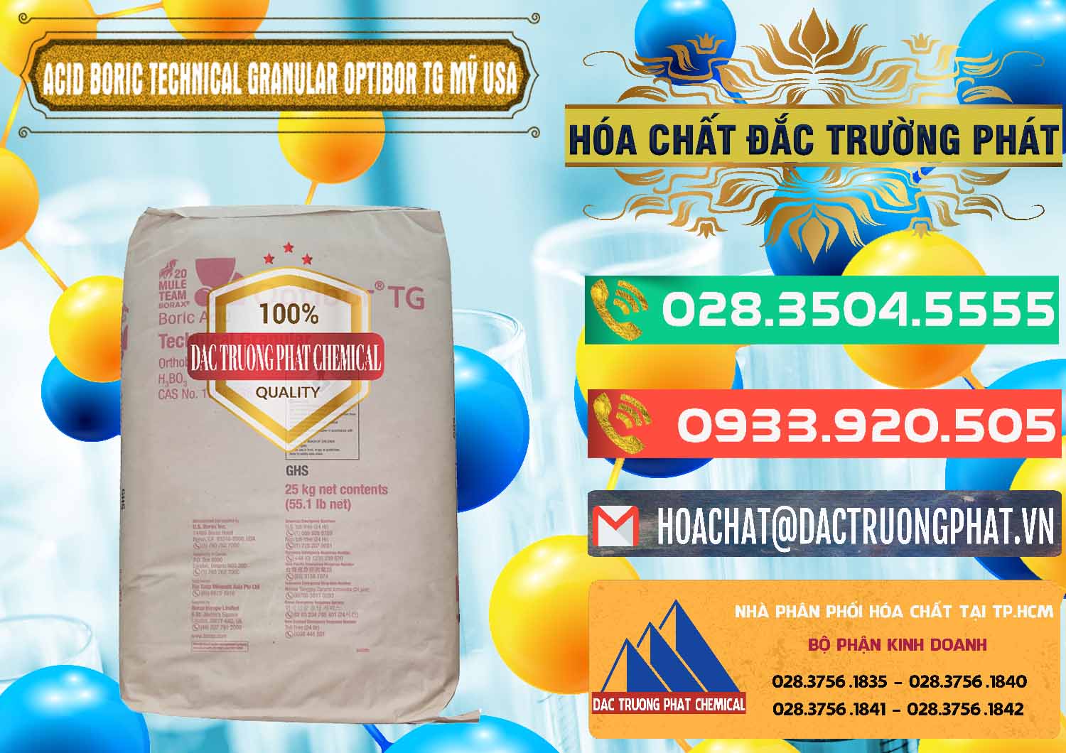 Đơn vị chuyên nhập khẩu _ bán Acid Boric – Axit Boric H3BO3 99% New 2021 Mỹ USA OPTIBOR® TG - 0226 - Nhà cung cấp - phân phối hóa chất tại TP.HCM - congtyhoachat.com.vn