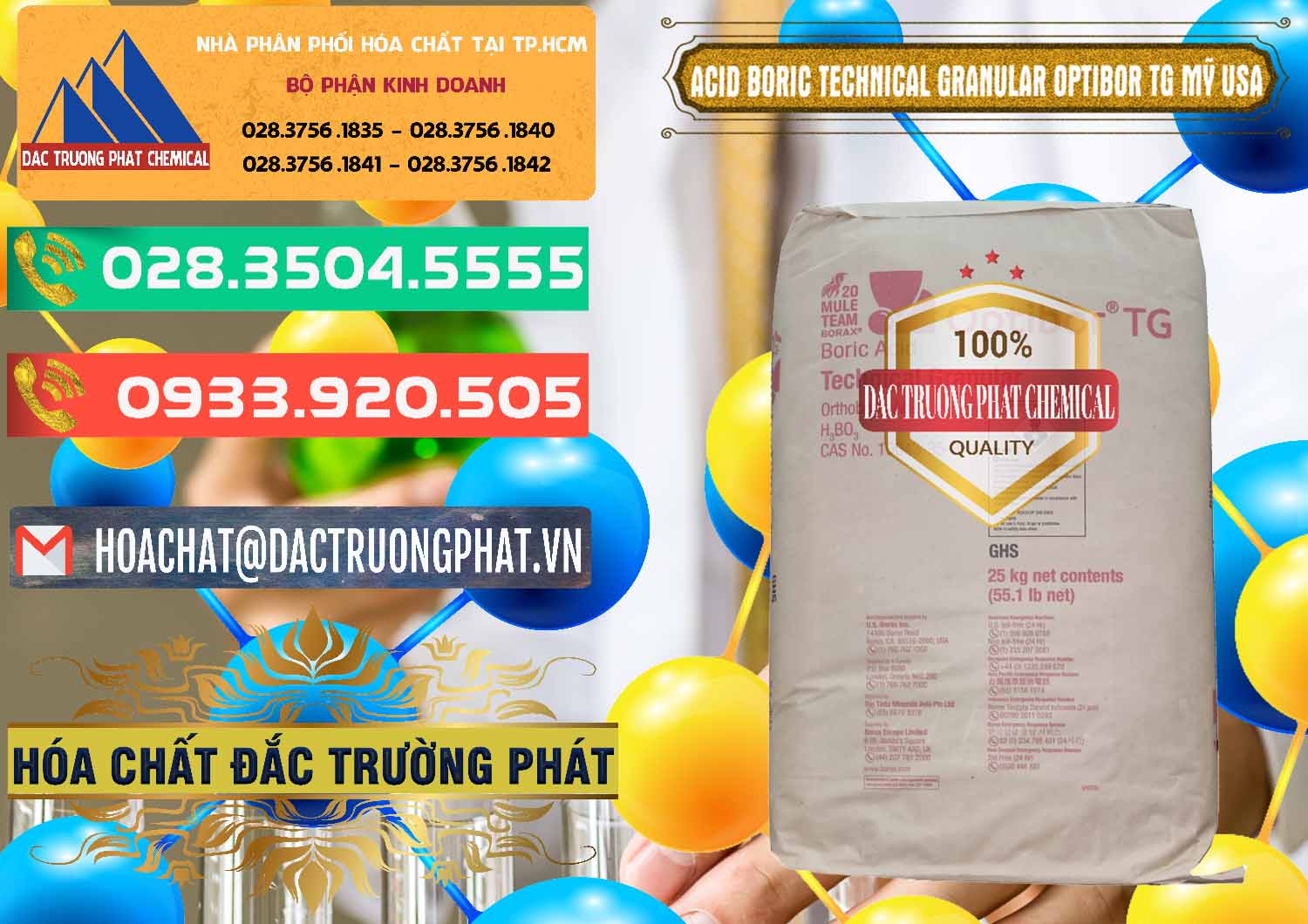 Nơi nhập khẩu và bán Acid Boric – Axit Boric H3BO3 99% New 2021 Mỹ USA OPTIBOR® TG - 0226 - Chuyên phân phối _ nhập khẩu hóa chất tại TP.HCM - congtyhoachat.com.vn