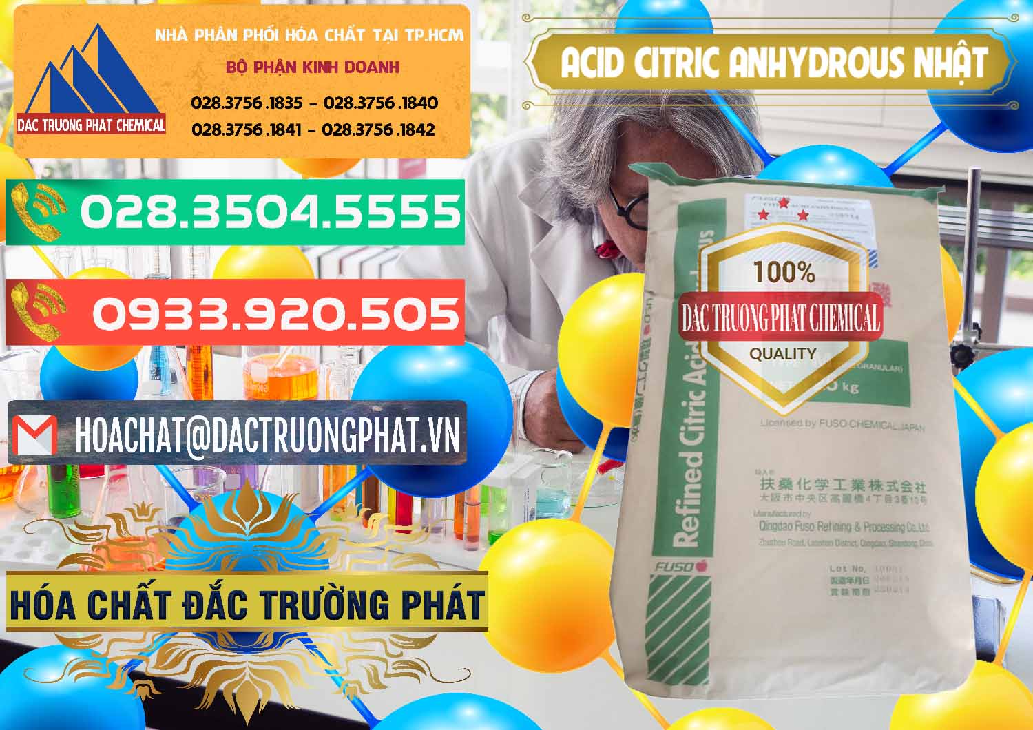 Nơi chuyên bán & cung cấp Acid Citric - Axit Citric Anhydrous FUSO Nhật Japan - 0439 - Chuyên phân phối và nhập khẩu hóa chất tại TP.HCM - congtyhoachat.com.vn