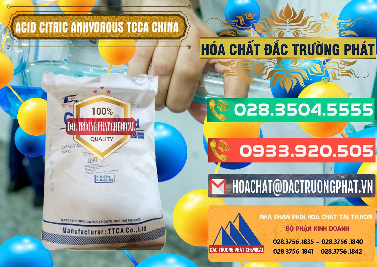 Nơi cung cấp ( bán ) Acid Citric - Axit Citric Anhydrous TCCA Trung Quốc China - 0442 - Cty kinh doanh _ cung cấp hóa chất tại TP.HCM - congtyhoachat.com.vn