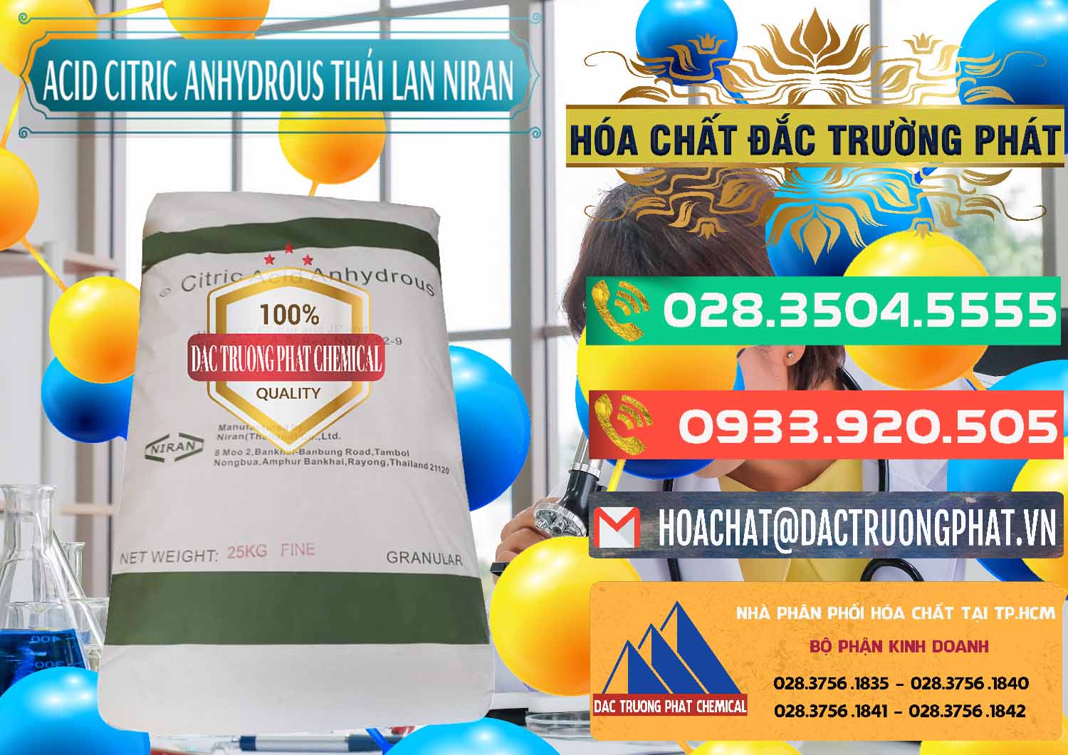 Chuyên bán và cung cấp Acid Citric - Axit Citric Anhydrous - Thái Lan Niran - 0231 - Đơn vị chuyên nhập khẩu và cung cấp hóa chất tại TP.HCM - congtyhoachat.com.vn