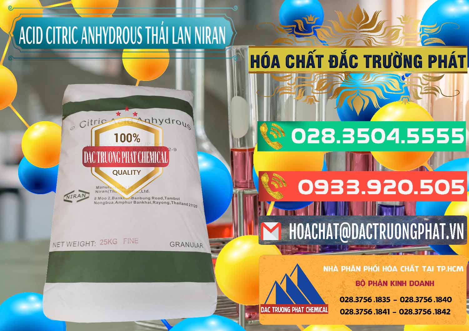 Nhà cung cấp _ bán Acid Citric - Axit Citric Anhydrous - Thái Lan Niran - 0231 - Đơn vị chuyên phân phối - bán hóa chất tại TP.HCM - congtyhoachat.com.vn
