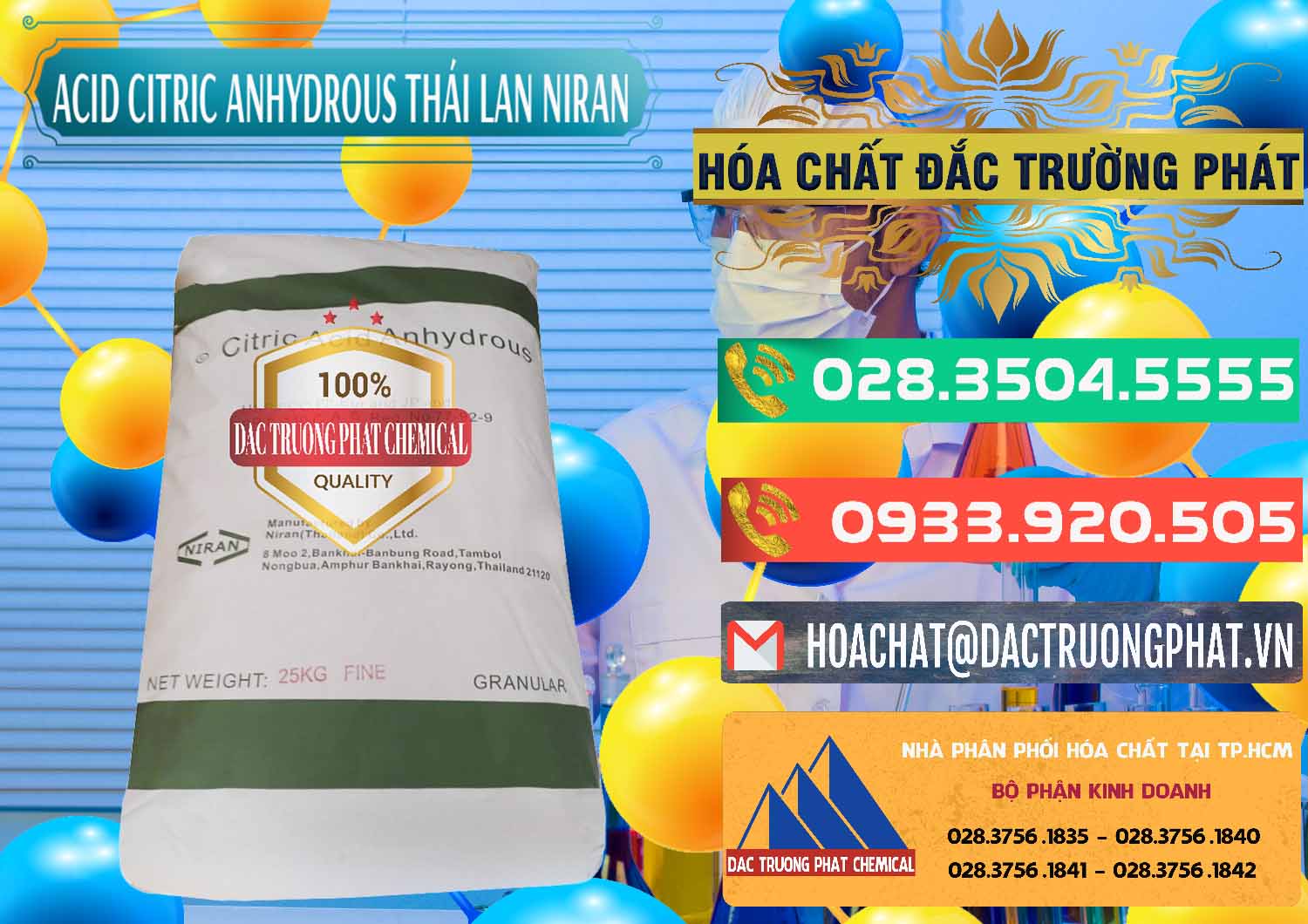 Cung ứng - bán Acid Citric - Axit Citric Anhydrous - Thái Lan Niran - 0231 - Công ty cung ứng - phân phối hóa chất tại TP.HCM - congtyhoachat.com.vn