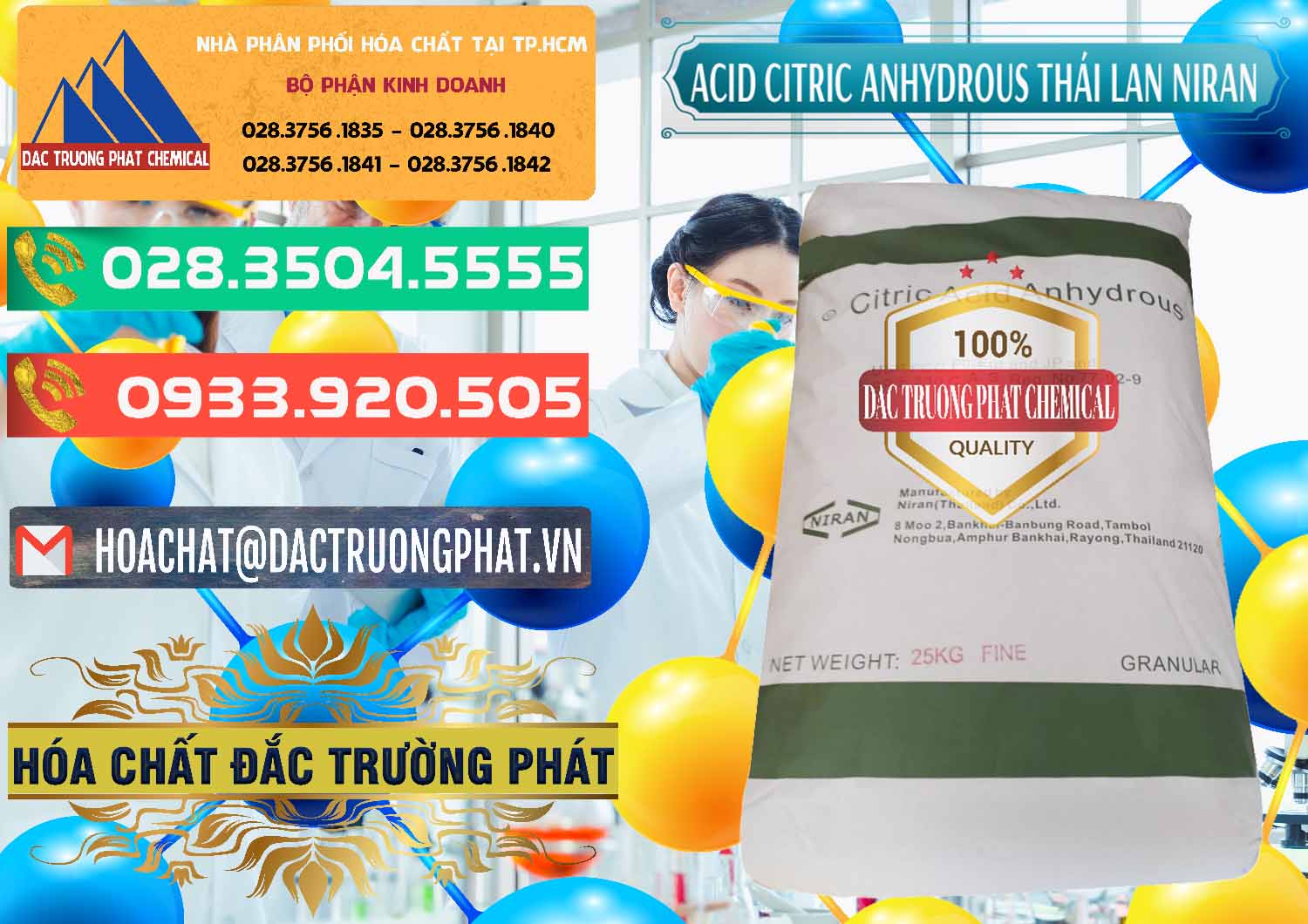 Công ty chuyên bán _ cung ứng Acid Citric - Axit Citric Anhydrous - Thái Lan Niran - 0231 - Nhà nhập khẩu _ phân phối hóa chất tại TP.HCM - congtyhoachat.com.vn