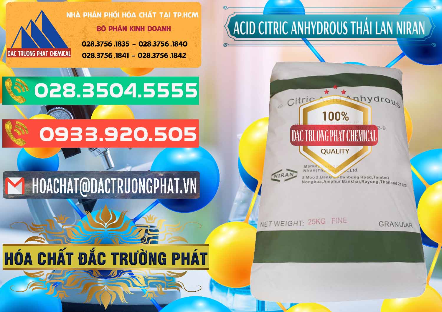 Nơi cung cấp ( bán ) Acid Citric - Axit Citric Anhydrous - Thái Lan Niran - 0231 - Nơi chuyên kinh doanh ( cung cấp ) hóa chất tại TP.HCM - congtyhoachat.com.vn