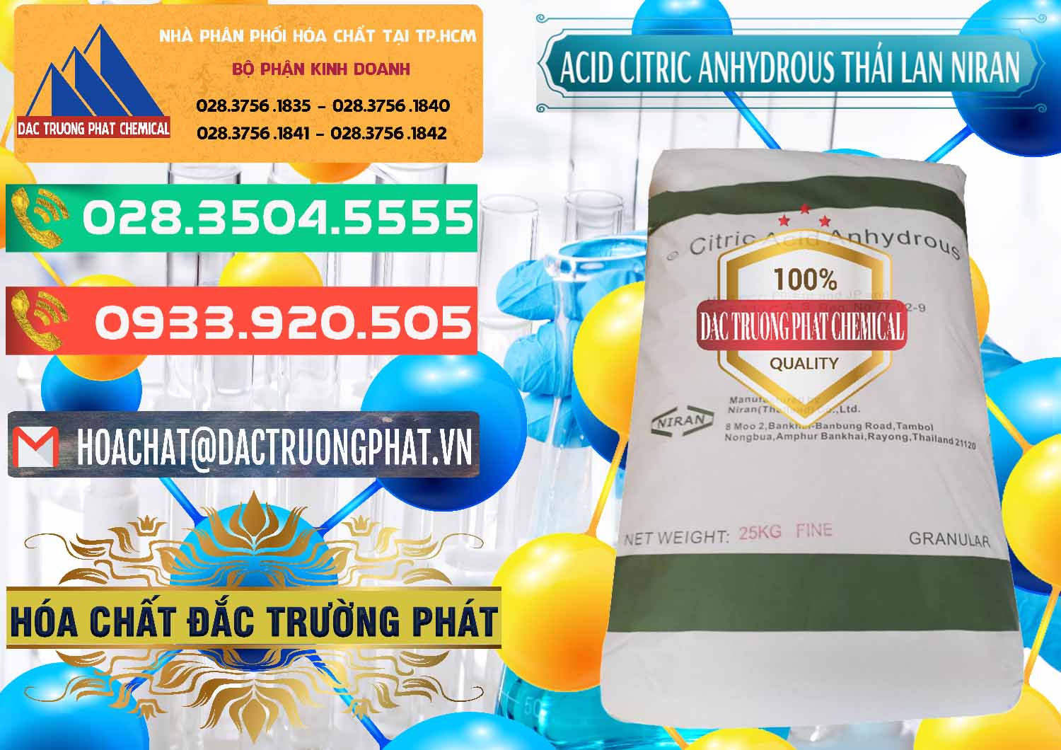 Nhà nhập khẩu & bán Acid Citric - Axit Citric Anhydrous - Thái Lan Niran - 0231 - Nơi nhập khẩu và cung cấp hóa chất tại TP.HCM - congtyhoachat.com.vn