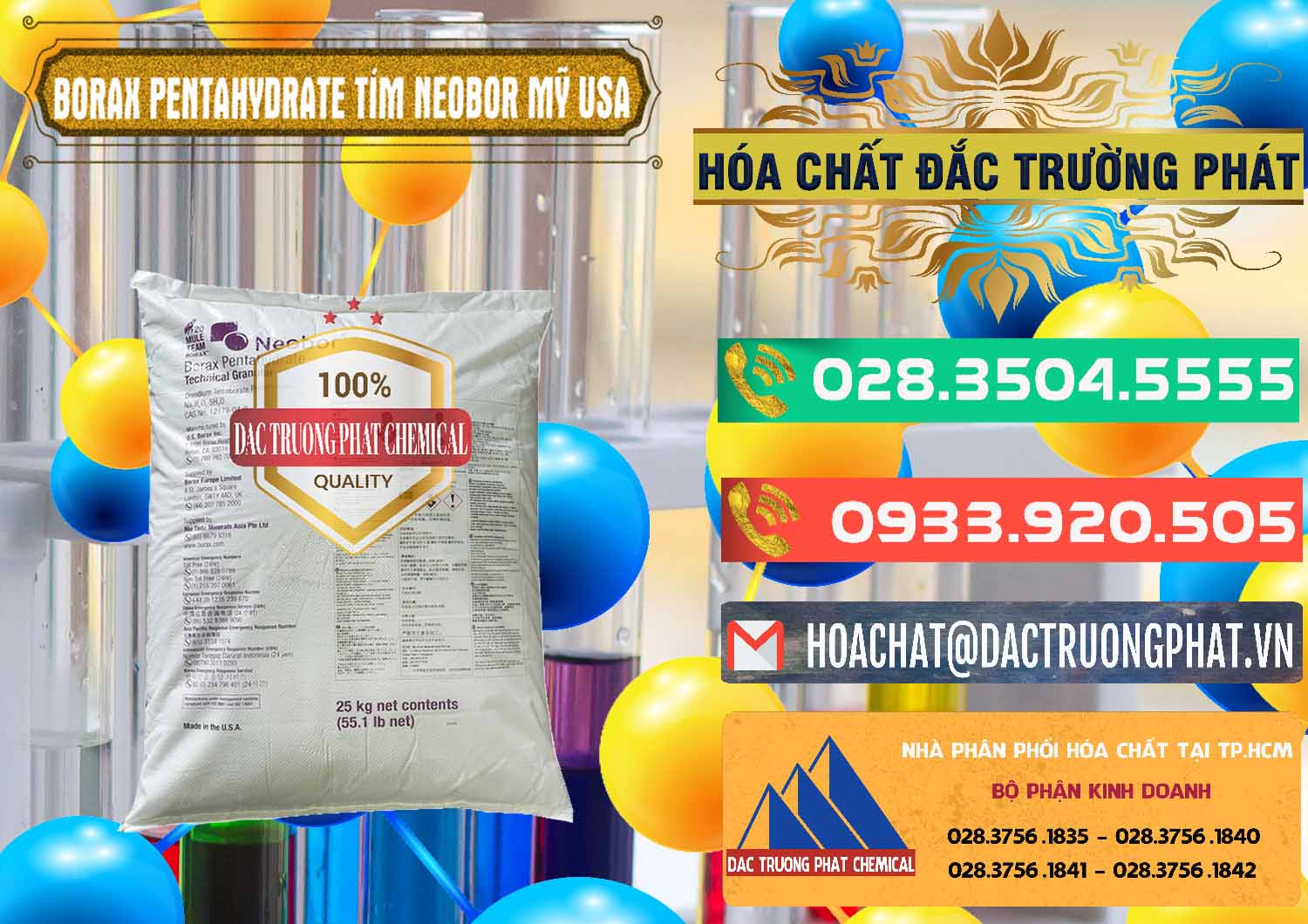 Nơi cung ứng ( bán ) Borax Pentahydrate Bao Tím Neobor TG Mỹ Usa - 0277 - Đơn vị chuyên kinh doanh ( phân phối ) hóa chất tại TP.HCM - congtyhoachat.com.vn