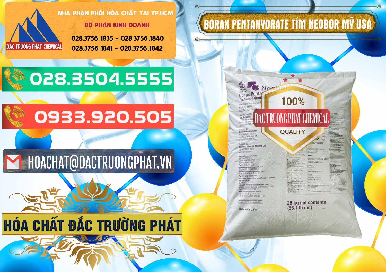 Nơi chuyên nhập khẩu ( bán ) Borax Pentahydrate Bao Tím Neobor TG Mỹ Usa - 0277 - Nơi chuyên bán & phân phối hóa chất tại TP.HCM - congtyhoachat.com.vn