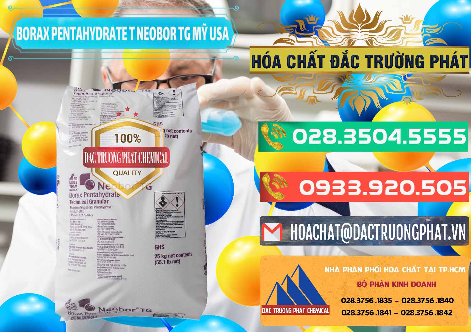 Cty bán & phân phối Borax Pentahydrate Technical Granular Neobor TG Mỹ Usa - 0225 - Cung cấp _ phân phối hóa chất tại TP.HCM - congtyhoachat.com.vn