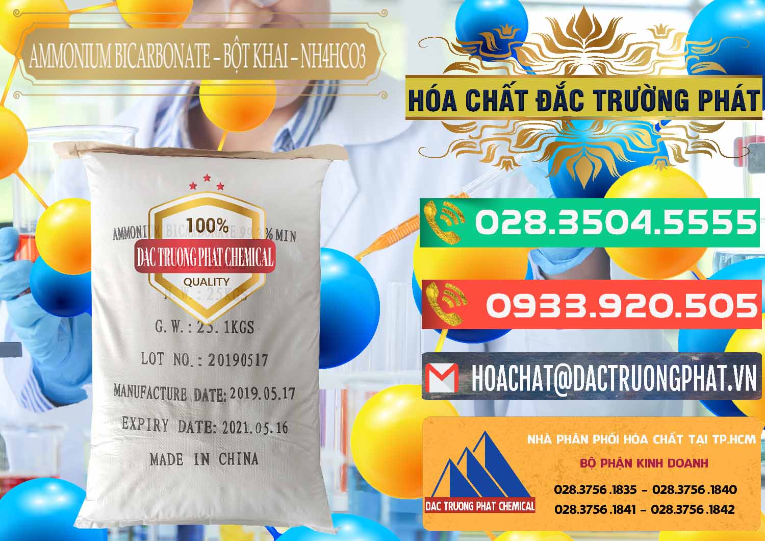 Nơi kinh doanh _ bán Ammonium Bicarbonate - Bột Khai Food Grade Trung Quốc China - 0018 - Nơi cung cấp và kinh doanh hóa chất tại TP.HCM - congtyhoachat.com.vn