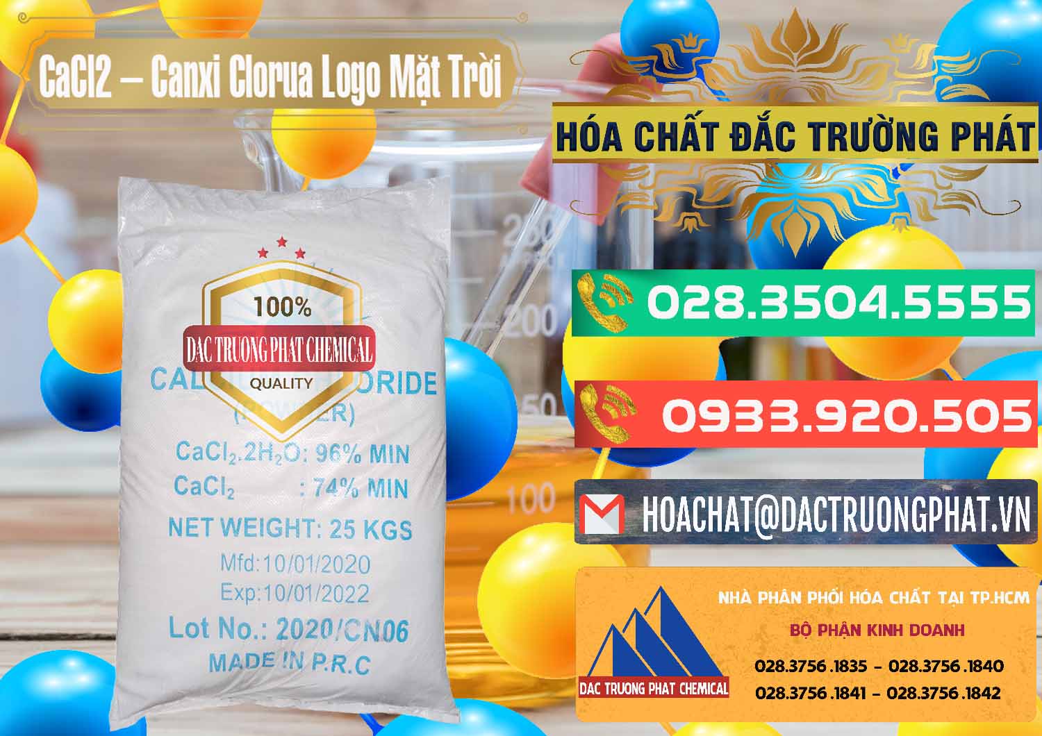 Nơi phân phối ( bán ) CaCl2 – Canxi Clorua 96% Logo Mặt Trời Trung Quốc China - 0041 - Chuyên phân phối và cung cấp hóa chất tại TP.HCM - congtyhoachat.com.vn