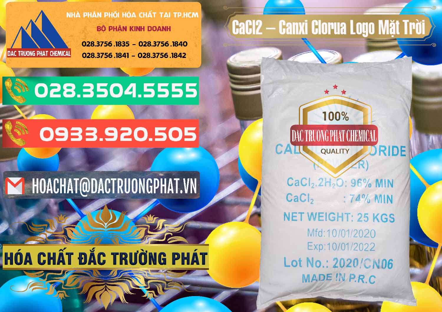 Nơi bán _ phân phối CaCl2 – Canxi Clorua 96% Logo Mặt Trời Trung Quốc China - 0041 - Đơn vị nhập khẩu & cung cấp hóa chất tại TP.HCM - congtyhoachat.com.vn