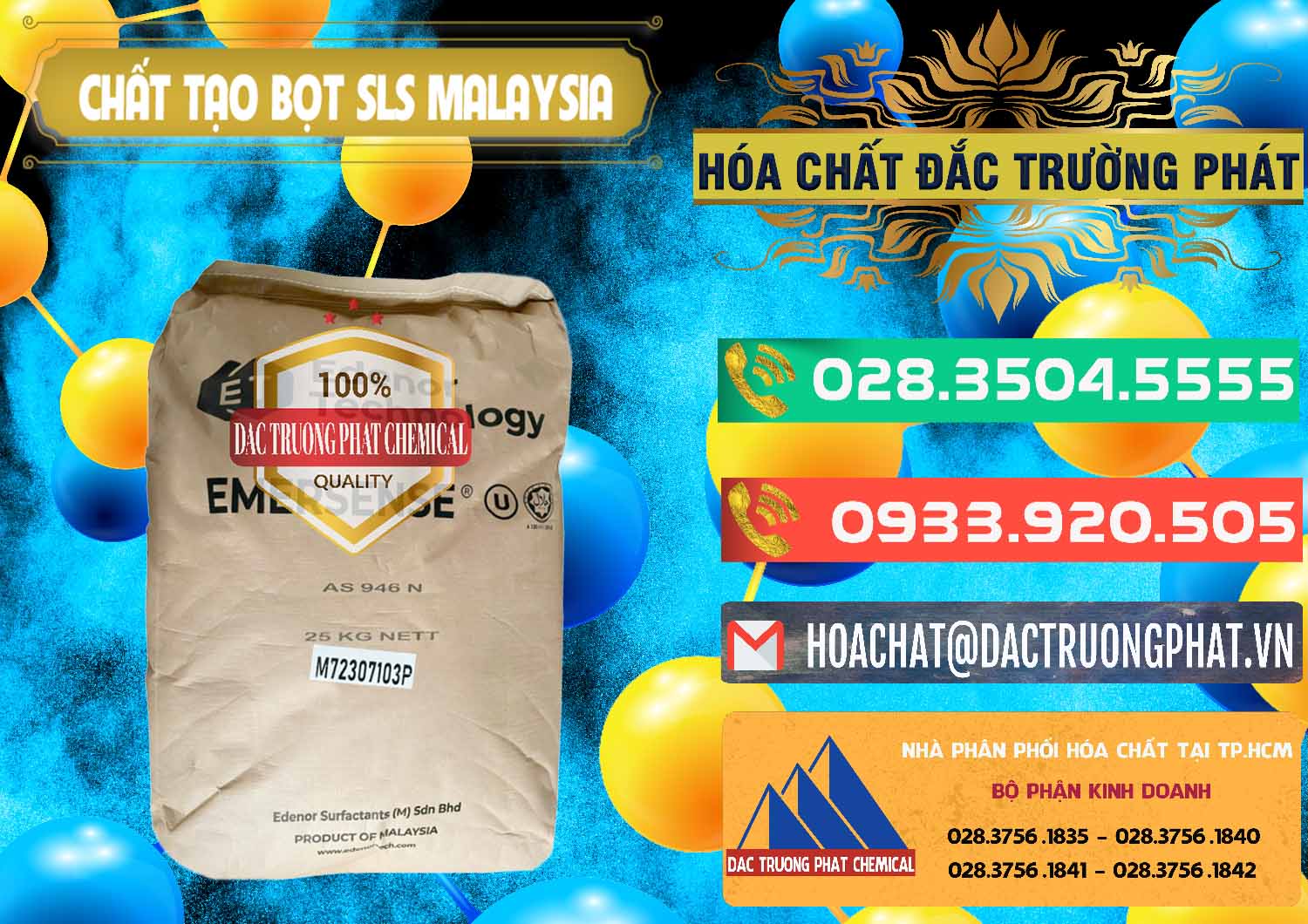 Nơi chuyên nhập khẩu - bán Chất Tạo Bọt SLS Emersense Mã Lai Malaysia - 0381 - Nhà cung ứng _ phân phối hóa chất tại TP.HCM - congtyhoachat.com.vn
