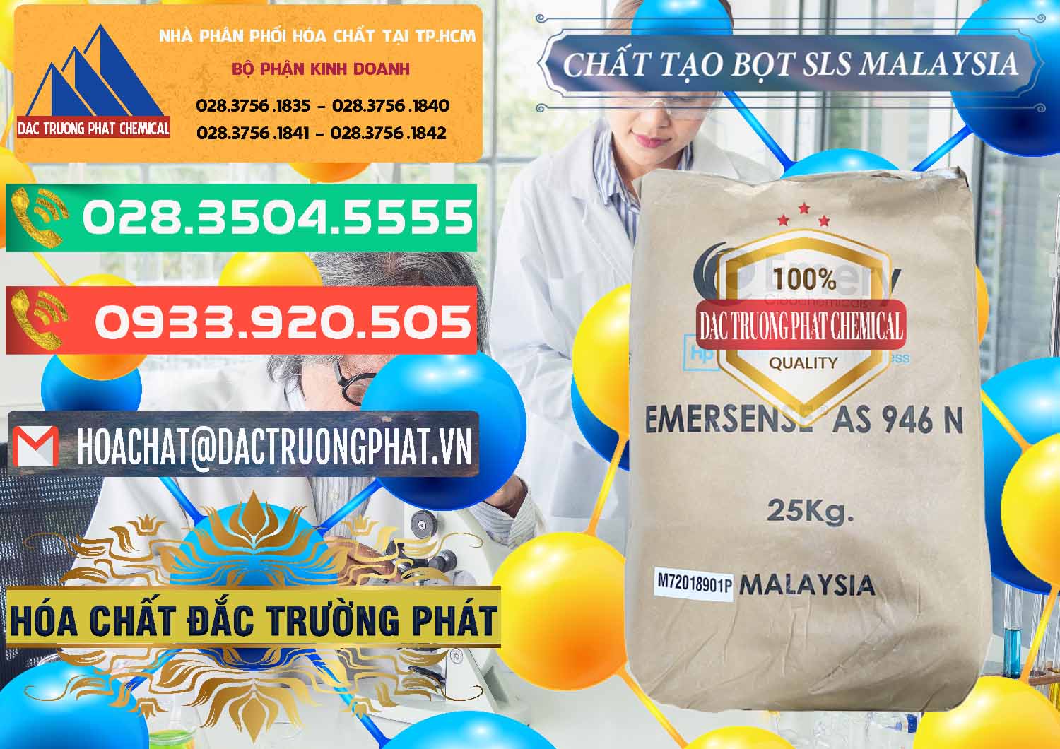 Nơi bán & phân phối Chất Tạo Bọt SLS Emery - Emersense AS 946N Mã Lai Malaysia - 0423 - Đơn vị chuyên cung cấp - nhập khẩu hóa chất tại TP.HCM - congtyhoachat.com.vn