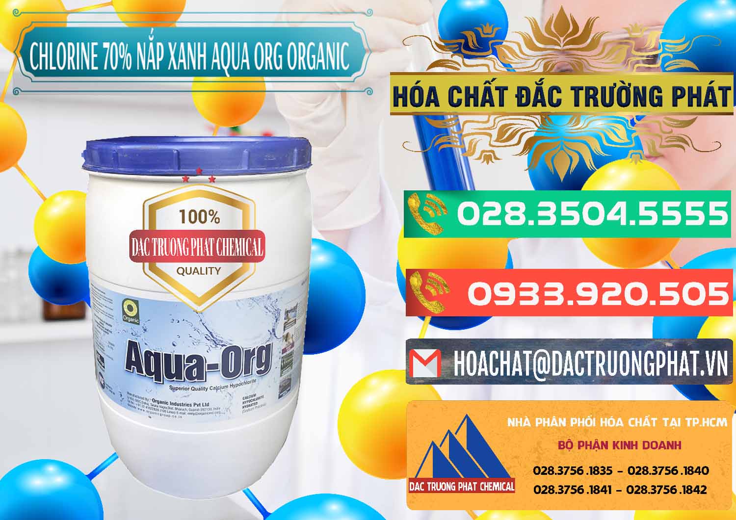 Đơn vị bán & cung cấp Chlorine – Clorin 70% Thùng Tròn Nắp Xanh Aqua ORG Organic Ấn Độ India - 0247 - Công ty chuyên cung cấp & bán hóa chất tại TP.HCM - congtyhoachat.com.vn