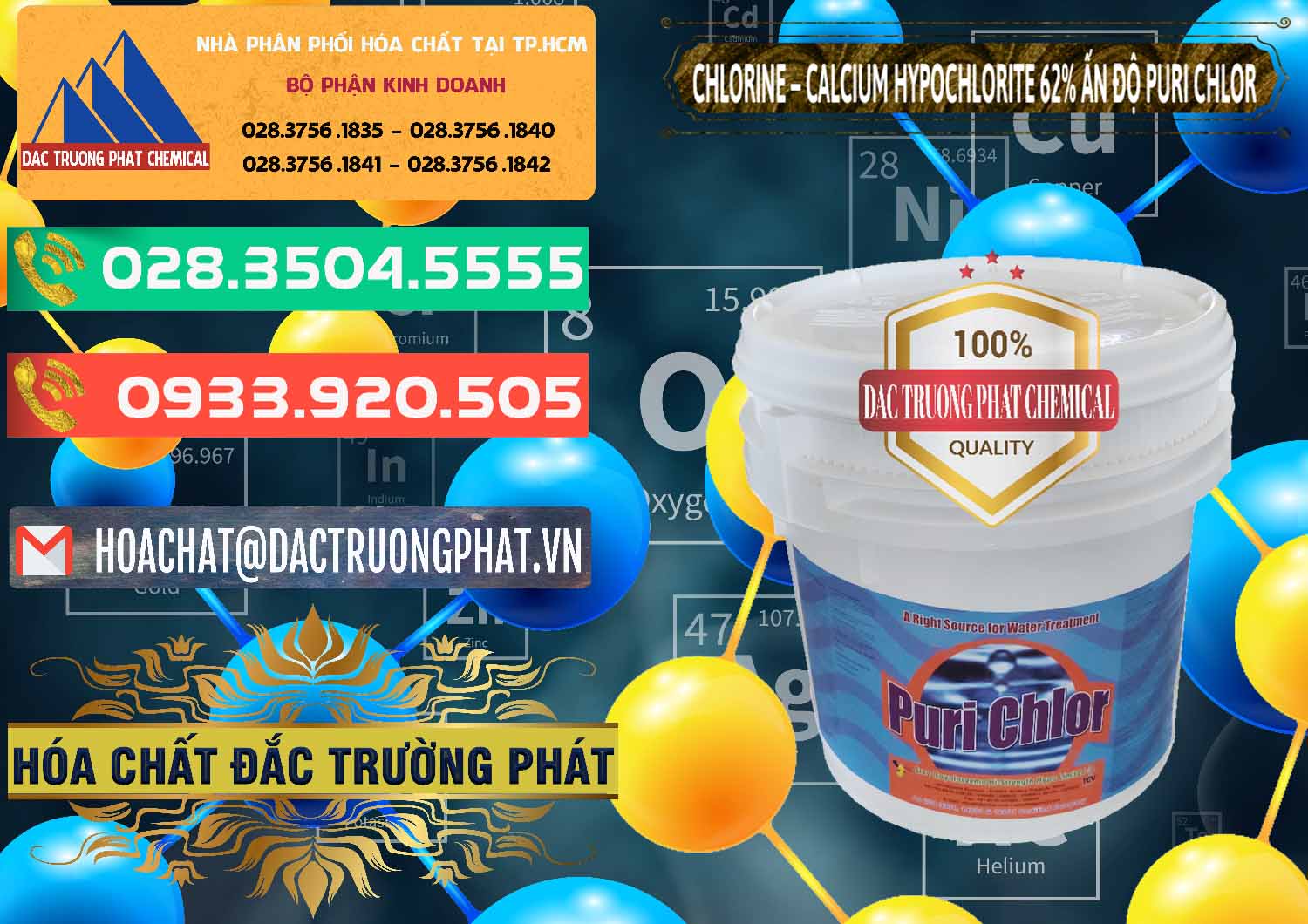 Nhập khẩu ( bán ) Chlorine – Clorin 62% Puri Chlo Ấn Độ India - 0052 - Nơi chuyên bán - phân phối hóa chất tại TP.HCM - congtyhoachat.com.vn