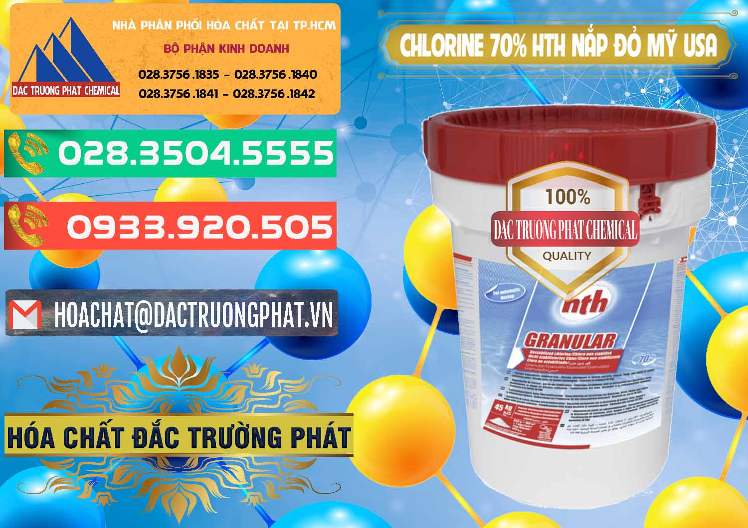 Đơn vị chuyên bán - cung cấp Clorin – Chlorine 70% HTH Nắp Đỏ Mỹ Usa - 0244 - Nơi nhập khẩu - phân phối hóa chất tại TP.HCM - congtyhoachat.com.vn