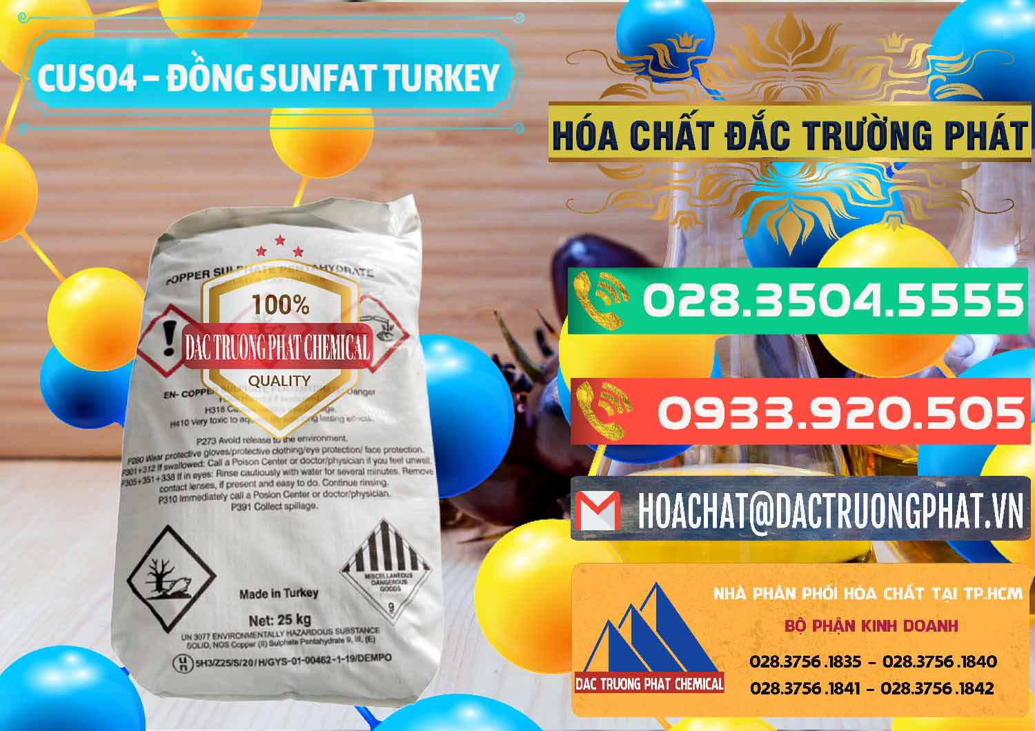 Đơn vị nhập khẩu và bán CuSO4 – Đồng Sunfat Thổ Nhĩ Kỳ Turkey - 0481 - Nơi cung ứng & phân phối hóa chất tại TP.HCM - congtyhoachat.com.vn