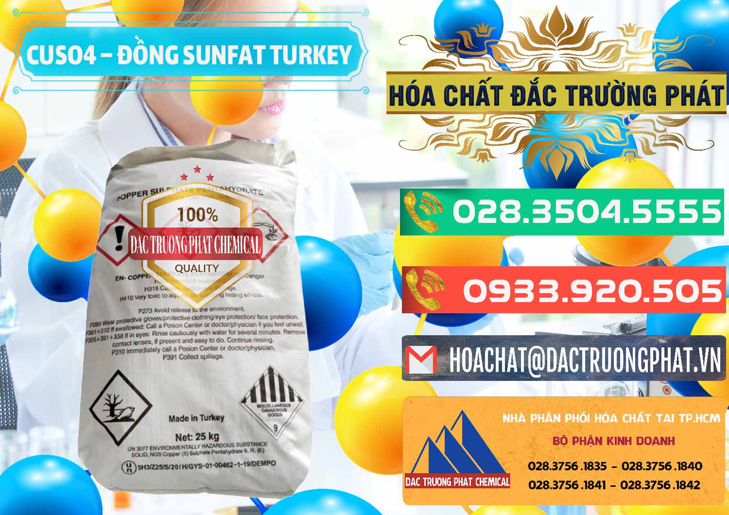 Nơi chuyên bán _ cung cấp CuSO4 – Đồng Sunfat Thổ Nhĩ Kỳ Turkey - 0481 - Chuyên phân phối ( cung ứng ) hóa chất tại TP.HCM - congtyhoachat.com.vn