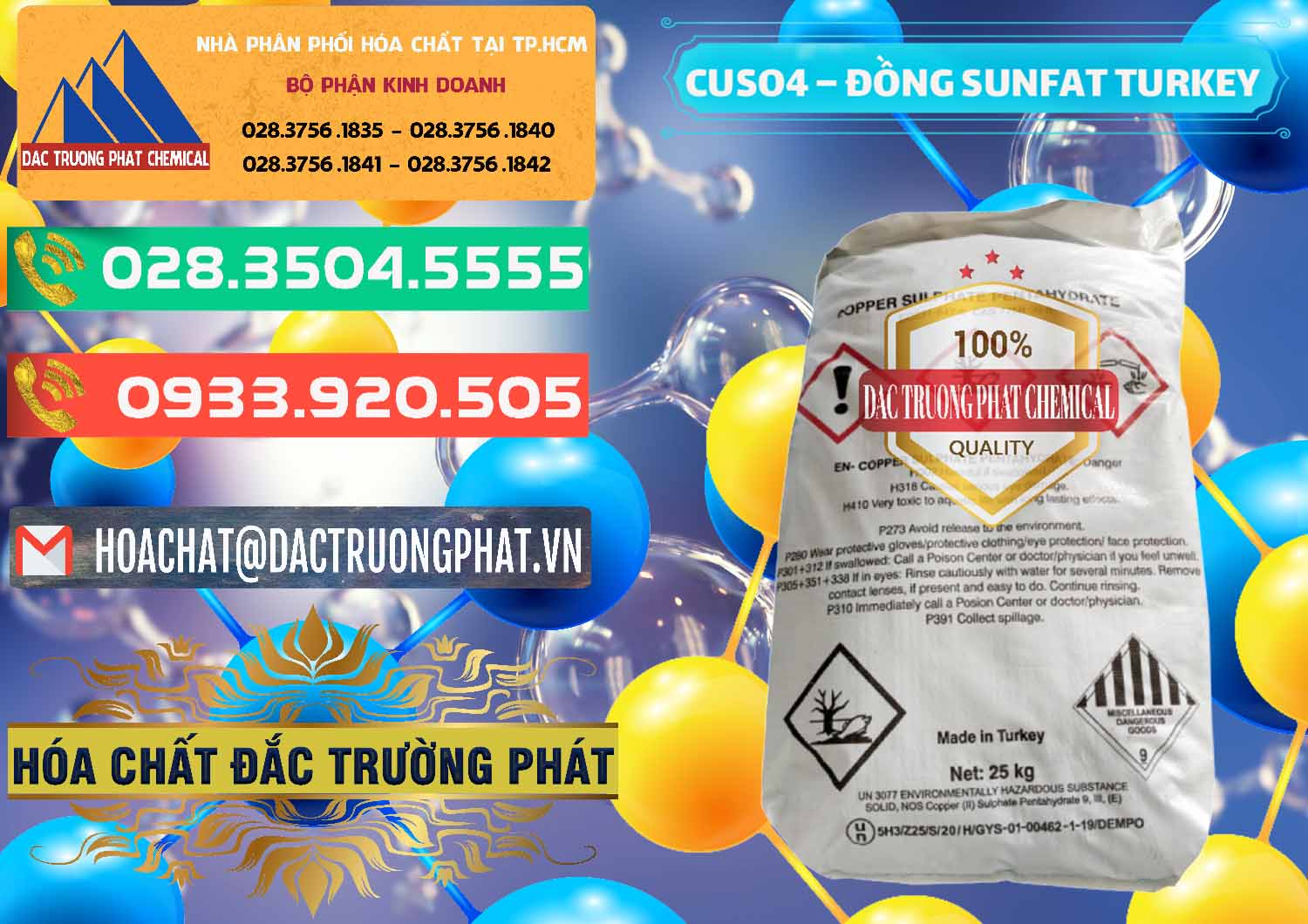 Công ty phân phối _ bán CuSO4 – Đồng Sunfat Thổ Nhĩ Kỳ Turkey - 0481 - Nơi chuyên bán - cung cấp hóa chất tại TP.HCM - congtyhoachat.com.vn