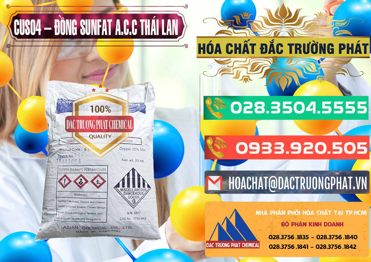 Công ty chuyên bán ( cung ứng ) CuSO4 – Đồng Sunfat A.C.C Thái Lan - 0249 - Kinh doanh và phân phối hóa chất tại TP.HCM - congtyhoachat.com.vn