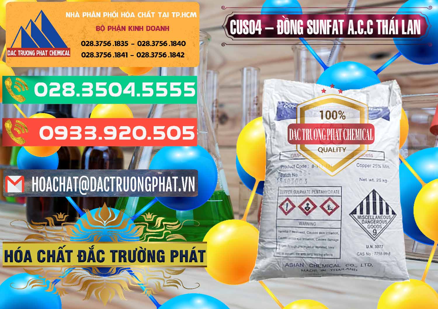 Công ty phân phối - bán CuSO4 – Đồng Sunfat A.C.C Thái Lan - 0249 - Nhà nhập khẩu _ phân phối hóa chất tại TP.HCM - congtyhoachat.com.vn
