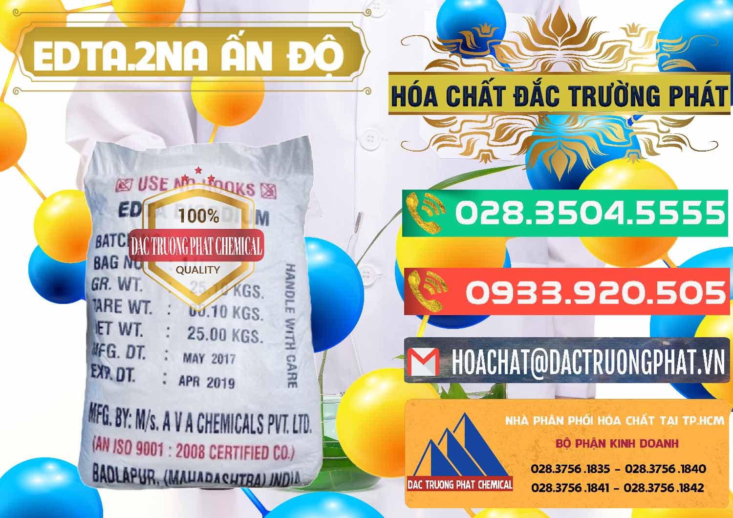 Địa chỉ chuyên bán × thương mại Hóa chất Edta 2na _ C10H14N2NA2O8.2H2O Powder Ấn Độ India Cty cung ứng - bán EDTA.2NA - Ethylendiamin Tetraacetic Ấn Độ India - 0416 - Chuyên cung cấp - bán hóa chất tại TP.HCM - congtyhoachat.com.vn