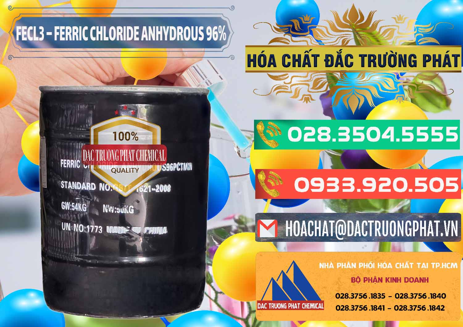 Đơn vị phân phối ( bán ) FECL3 – Ferric Chloride Anhydrous 96% Trung Quốc China - 0065 - Nơi bán ( cung cấp ) hóa chất tại TP.HCM - congtyhoachat.com.vn