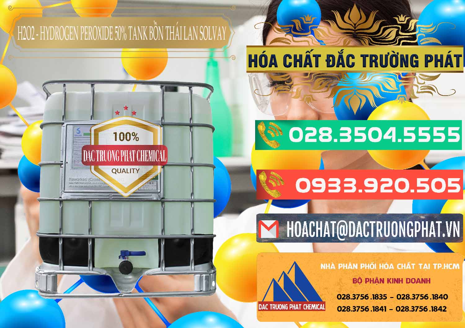 Nơi chuyên bán ( phân phối ) H2O2 - Hydrogen Peroxide 50% Tank IBC Bồn Thái Lan Solvay - 0072 - Chuyên cung cấp và phân phối hóa chất tại TP.HCM - congtyhoachat.com.vn