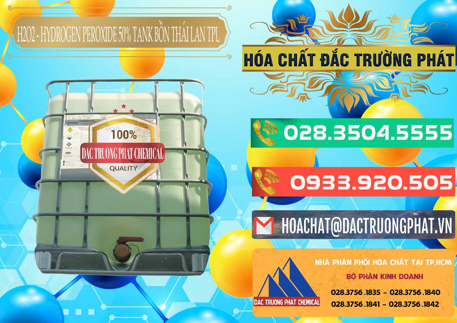 Đơn vị chuyên bán & cung ứng H2O2 - Hydrogen Peroxide 50% Tank IBC Bồn Thái Lan TPL - 0073 - Cty phân phối và bán hóa chất tại TP.HCM - congtyhoachat.com.vn