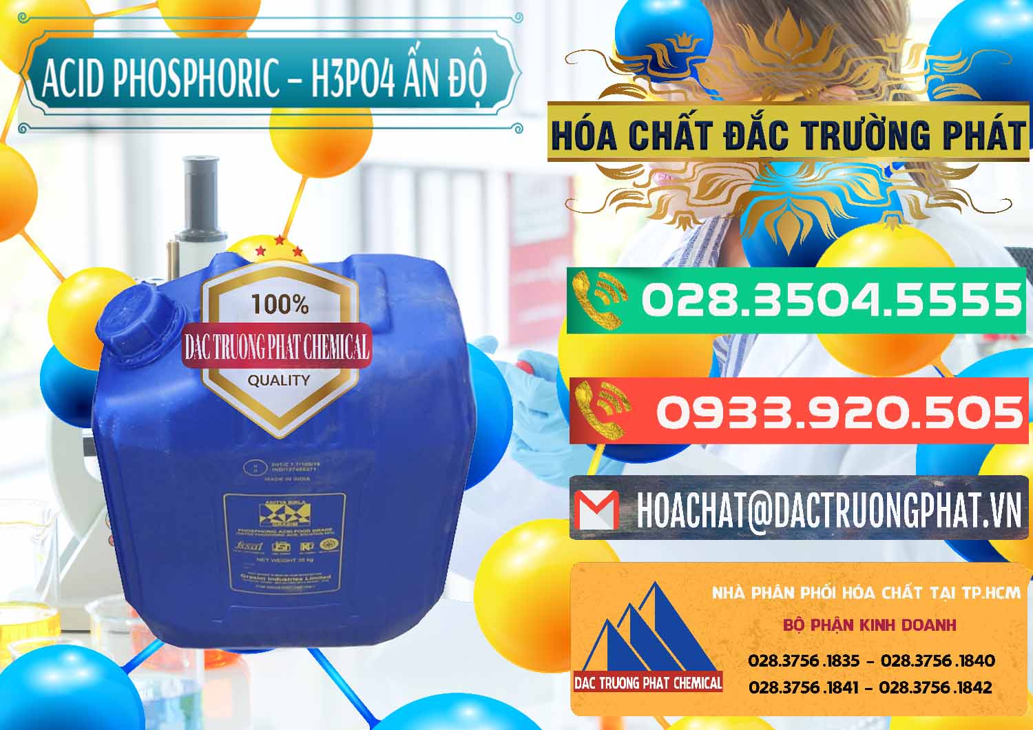 Chuyên cung cấp ( bán ) Axit Phosphoric H3PO4 85% Ấn Độ - 0350 - Nhà phân phối - nhập khẩu hóa chất tại TP.HCM - congtyhoachat.com.vn