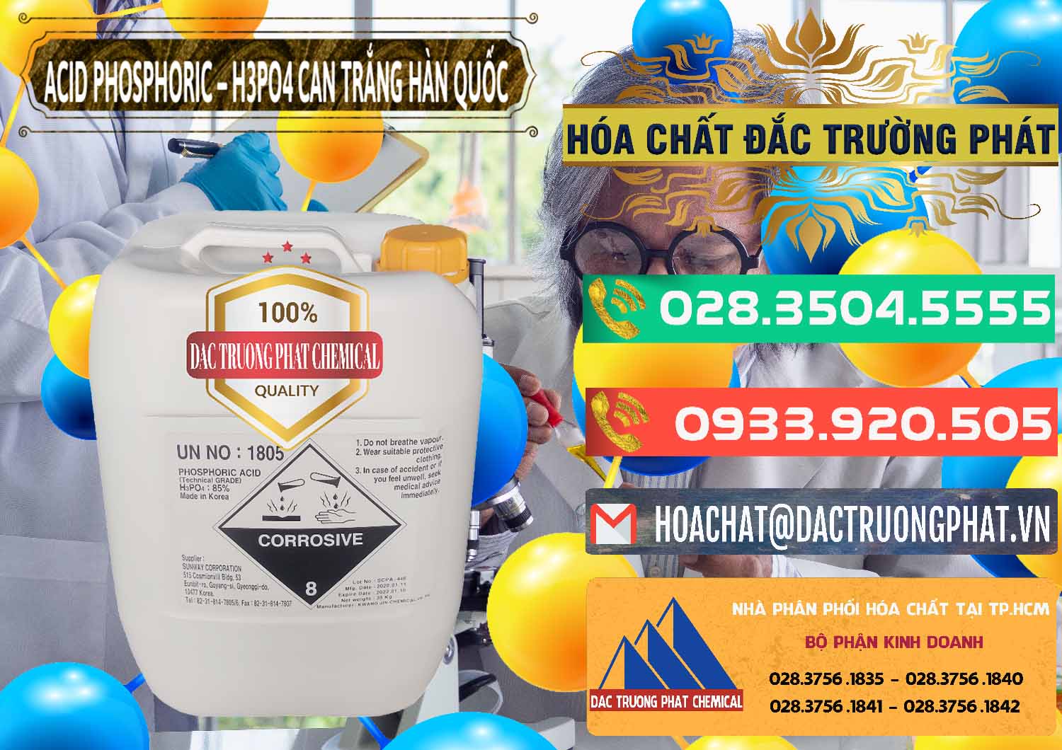 Bán & cung ứng Acid Phosphoric - Axit Phosphoric H3PO4 Can Trắng Hàn Quốc Korea - 0017 - Chuyên kinh doanh & cung cấp hóa chất tại TP.HCM - congtyhoachat.com.vn