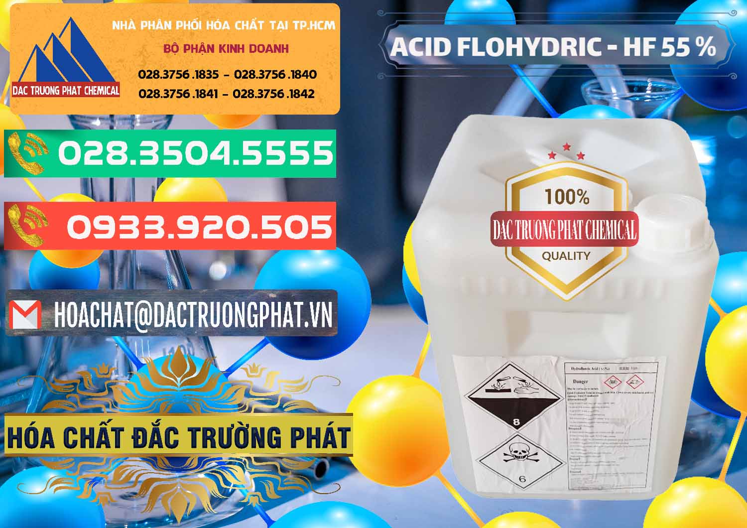 Nơi chuyên cung ứng & bán Axit HF - Acid HF 55% Can Trắng Trung Quốc China - 0079 - Đơn vị phân phối - bán hóa chất tại TP.HCM - congtyhoachat.com.vn