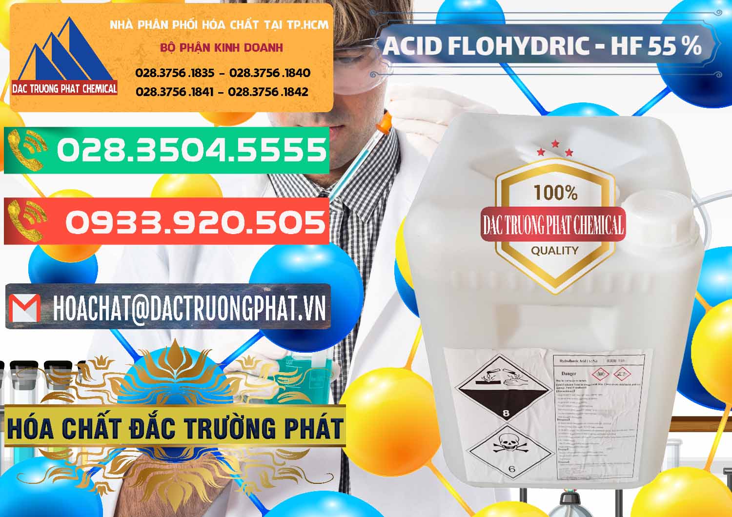 Cung ứng - bán Axit HF - Acid HF 55% Can Trắng Trung Quốc China - 0079 - Nơi chuyên cung cấp - bán hóa chất tại TP.HCM - congtyhoachat.com.vn