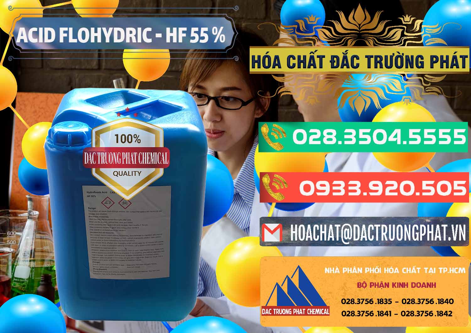Cung cấp - bán Axit HF - Acid HF 55% Can Xanh Trung Quốc China - 0080 - Nơi chuyên cung cấp - kinh doanh hóa chất tại TP.HCM - congtyhoachat.com.vn