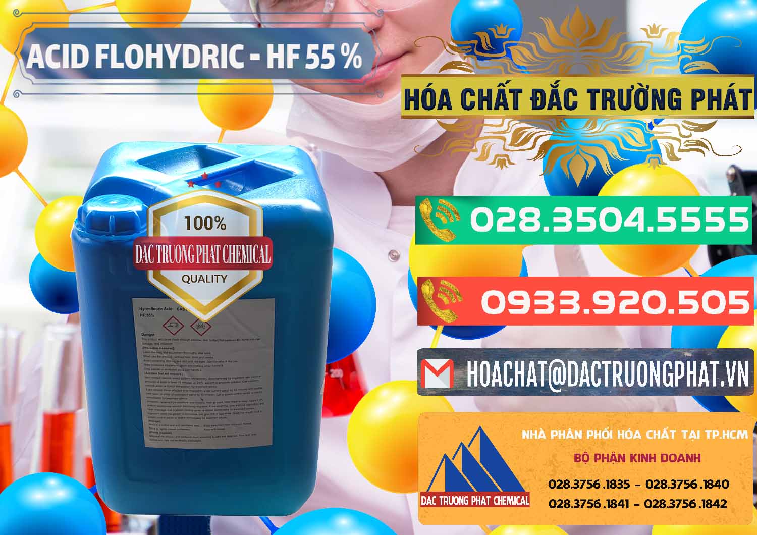 Cung ứng và bán Axit HF - Acid HF 55% Can Xanh Trung Quốc China - 0080 - Cty chuyên phân phối và kinh doanh hóa chất tại TP.HCM - congtyhoachat.com.vn