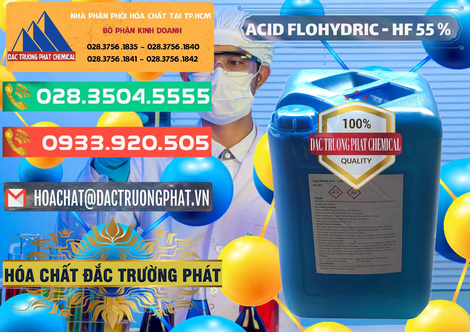 Đơn vị chuyên cung cấp - bán Axit HF - Acid HF 55% Can Xanh Trung Quốc China - 0080 - Công ty kinh doanh & phân phối hóa chất tại TP.HCM - congtyhoachat.com.vn