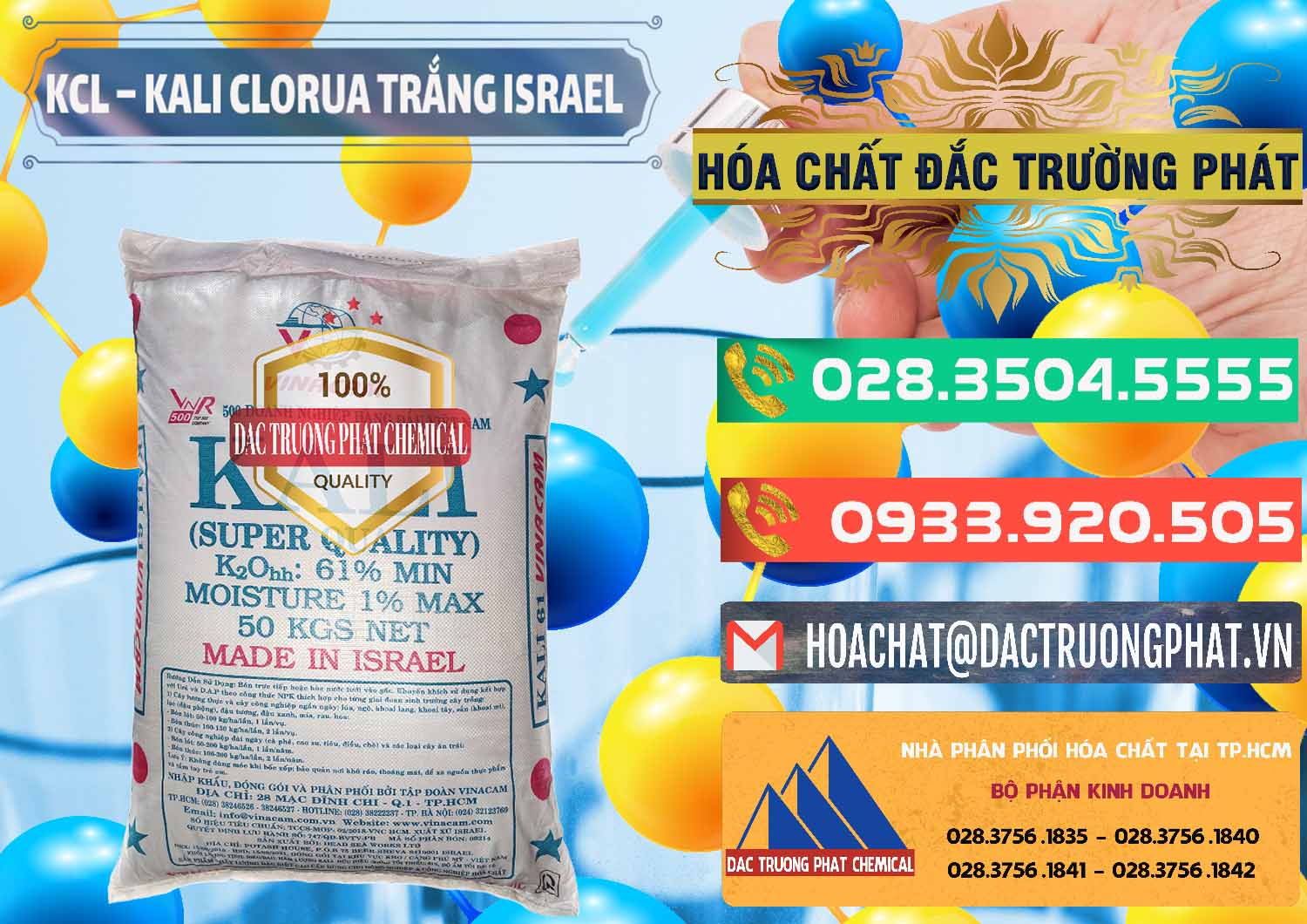 Nhà nhập khẩu & bán KCL – Kali Clorua Trắng Israel - 0087 - Nơi cung cấp ( phân phối ) hóa chất tại TP.HCM - congtyhoachat.com.vn