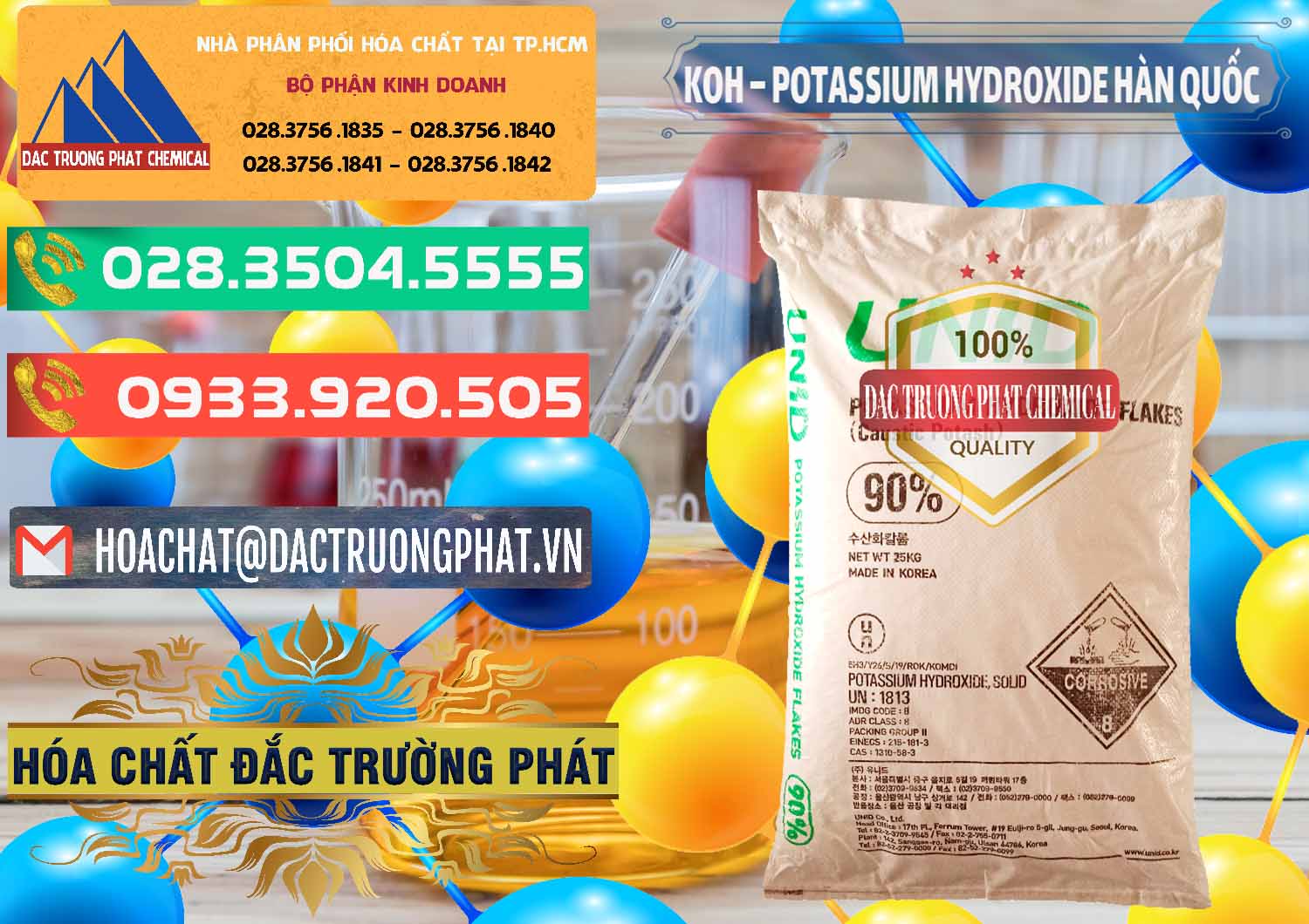 Cty bán - cung cấp KOH ( 90%) – Potassium Hydroxide Unid Hàn Quốc Korea - 0090 - Nơi cung cấp _ bán hóa chất tại TP.HCM - congtyhoachat.com.vn