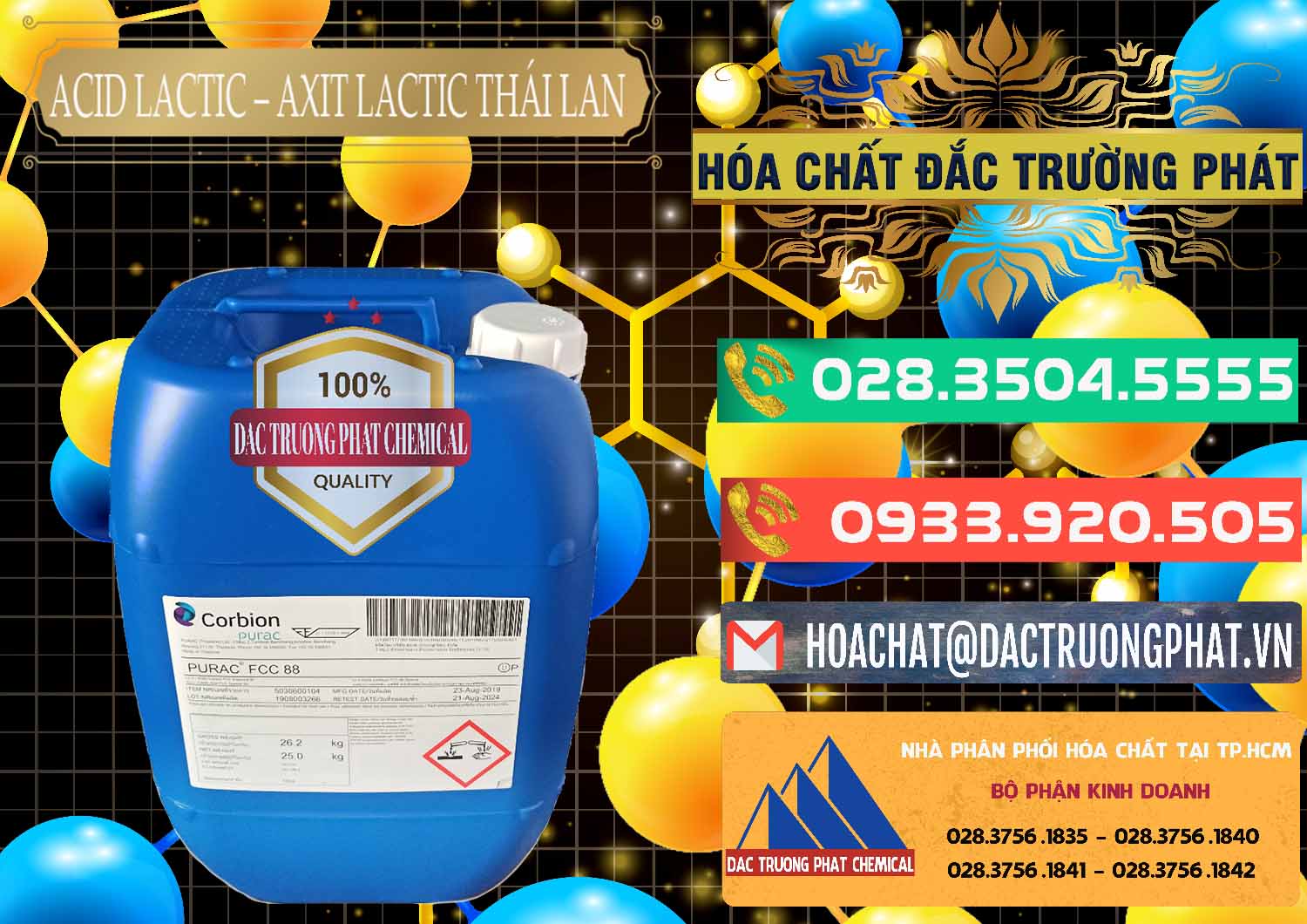 Công ty chuyên kinh doanh và bán Acid Lactic – Axit Lactic Thái Lan Purac FCC 88 - 0012 - Công ty cung cấp và phân phối hóa chất tại TP.HCM - congtyhoachat.com.vn