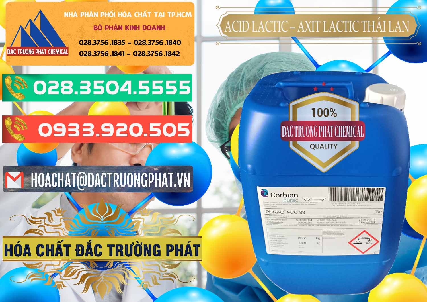 Nơi chuyên bán ( cung cấp ) Acid Lactic – Axit Lactic Thái Lan Purac FCC 88 - 0012 - Công ty chuyên kinh doanh và phân phối hóa chất tại TP.HCM - congtyhoachat.com.vn