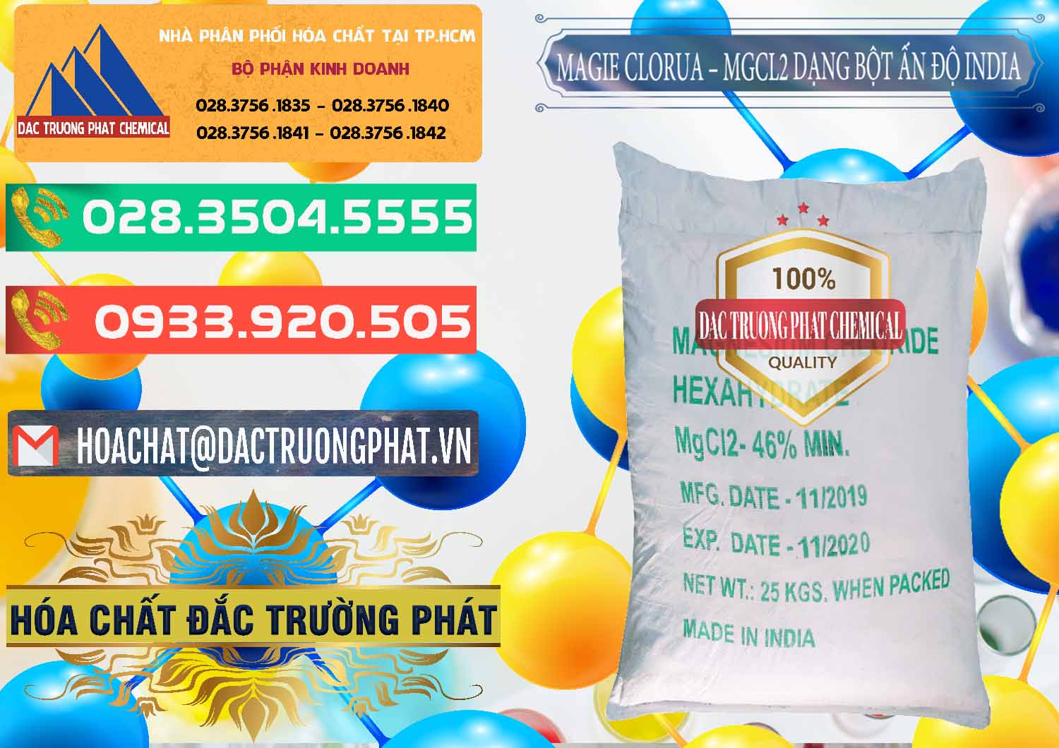 Nơi chuyên cung cấp ( bán ) Magie Clorua – MGCL2 96% Dạng Bột Ấn Độ India - 0206 - Cty chuyên bán và phân phối hóa chất tại TP.HCM - congtyhoachat.com.vn