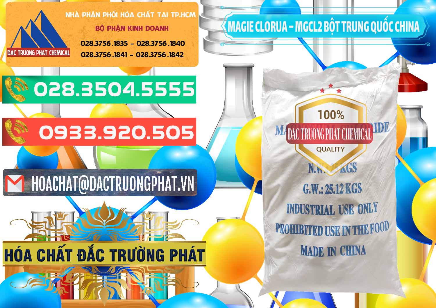Cty bán _ cung ứng Magie Clorua – MGCL2 96% Dạng Bột Bao Chữ Xanh Trung Quốc China - 0207 - Đơn vị chuyên nhập khẩu và cung cấp hóa chất tại TP.HCM - congtyhoachat.com.vn