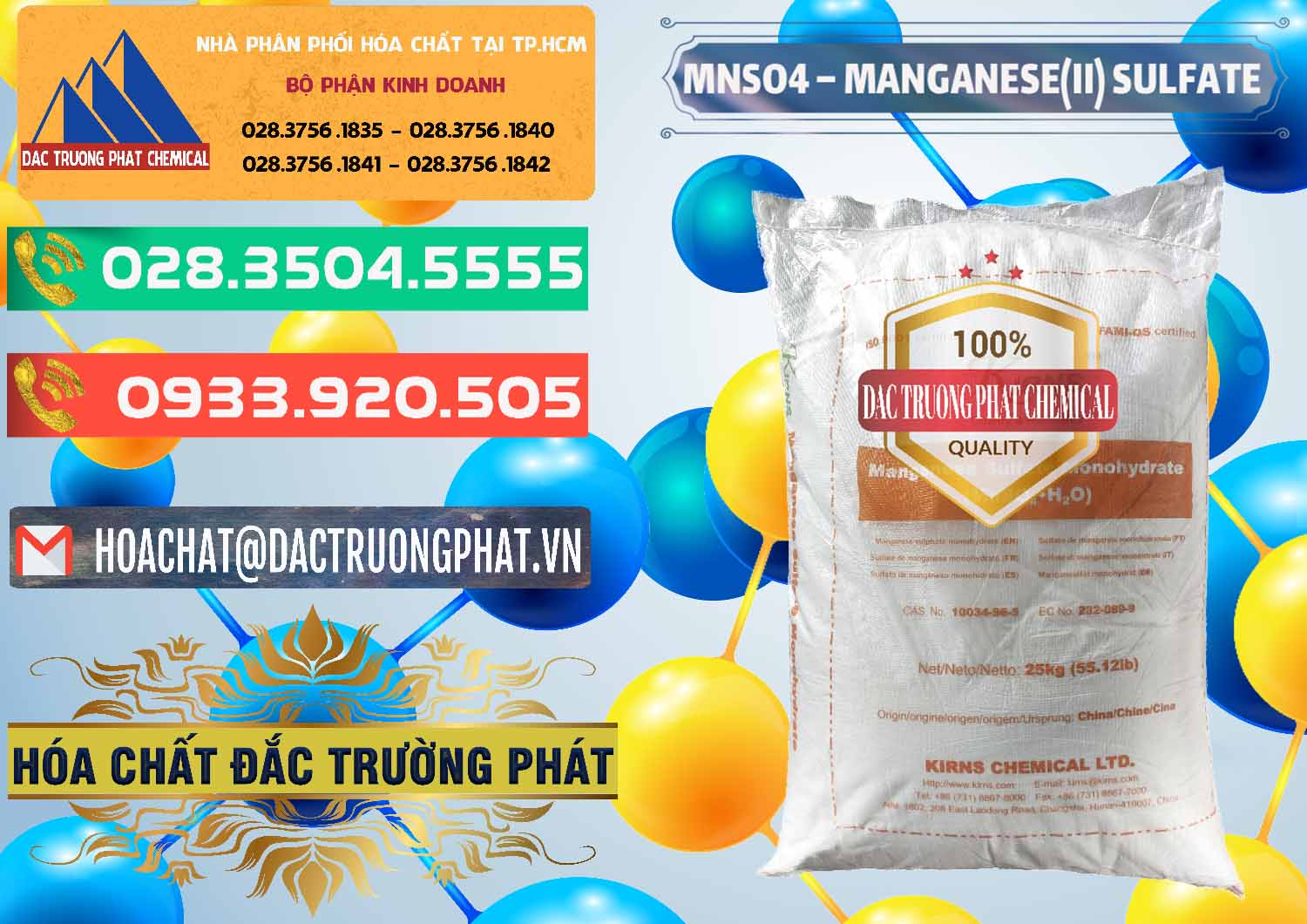 Cty kinh doanh và bán MNSO4 – Manganese (II) Sulfate Kirns Trung Quốc China - 0095 - Nơi nhập khẩu & cung cấp hóa chất tại TP.HCM - congtyhoachat.com.vn