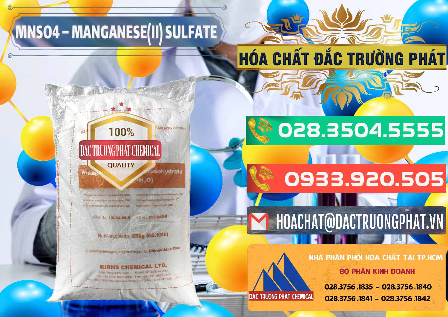 Đơn vị chuyên phân phối - bán MNSO4 – Manganese (II) Sulfate Kirns Trung Quốc China - 0095 - Cty chuyên cung ứng & phân phối hóa chất tại TP.HCM - congtyhoachat.com.vn