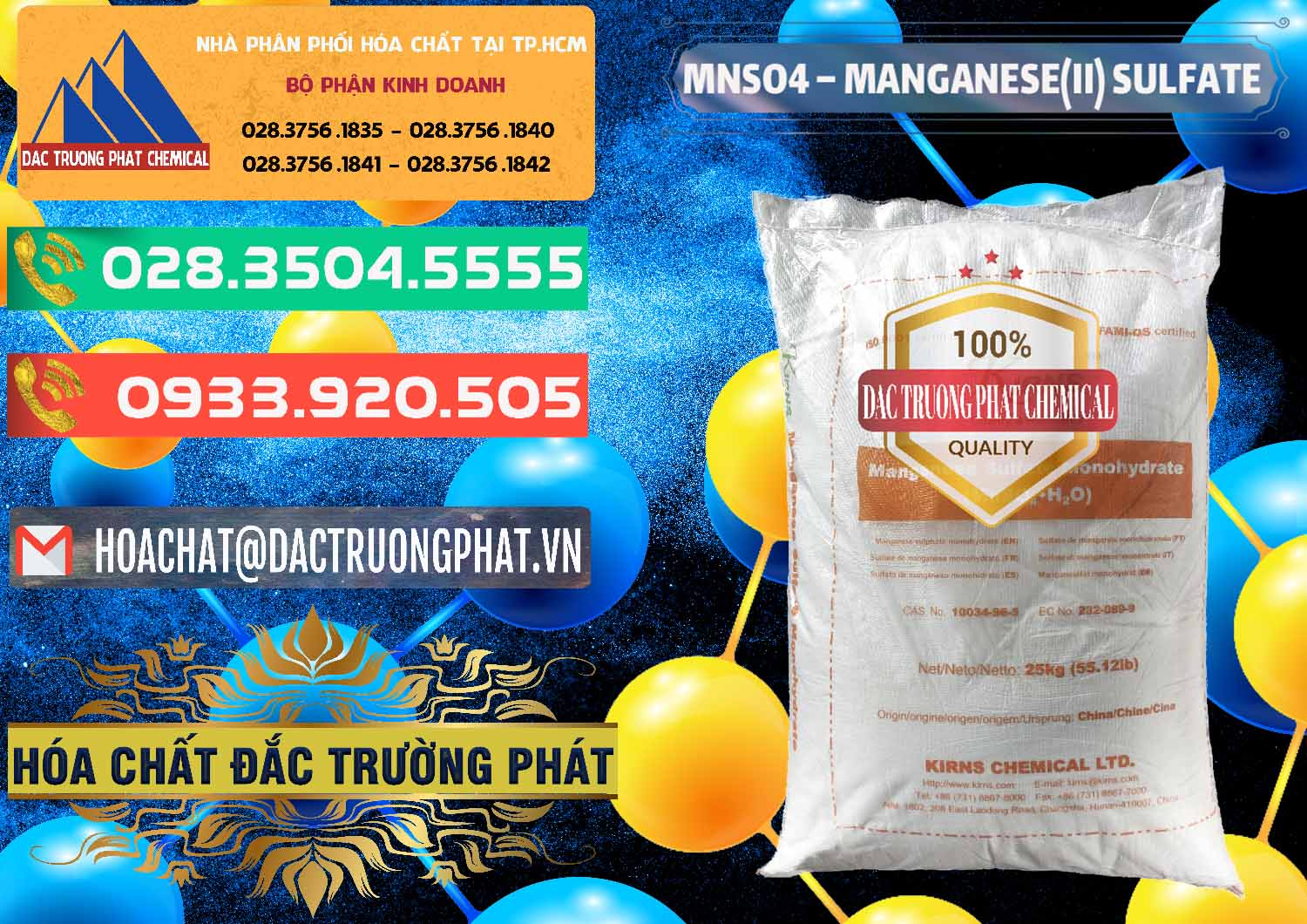 Nơi chuyên cung ứng œ bán Mangan Sulfate _ Sulphate Mangan (II) Dạng Bột Monohydrate Kirns Trung Quốc China Công ty bán & phân phối MNSO4 – Manganese (II) Sulfate Kirns Trung Quốc China - 0095 - Đơn vị bán và cung cấp hóa chất tại TP.HCM - congtyhoachat.com.vn