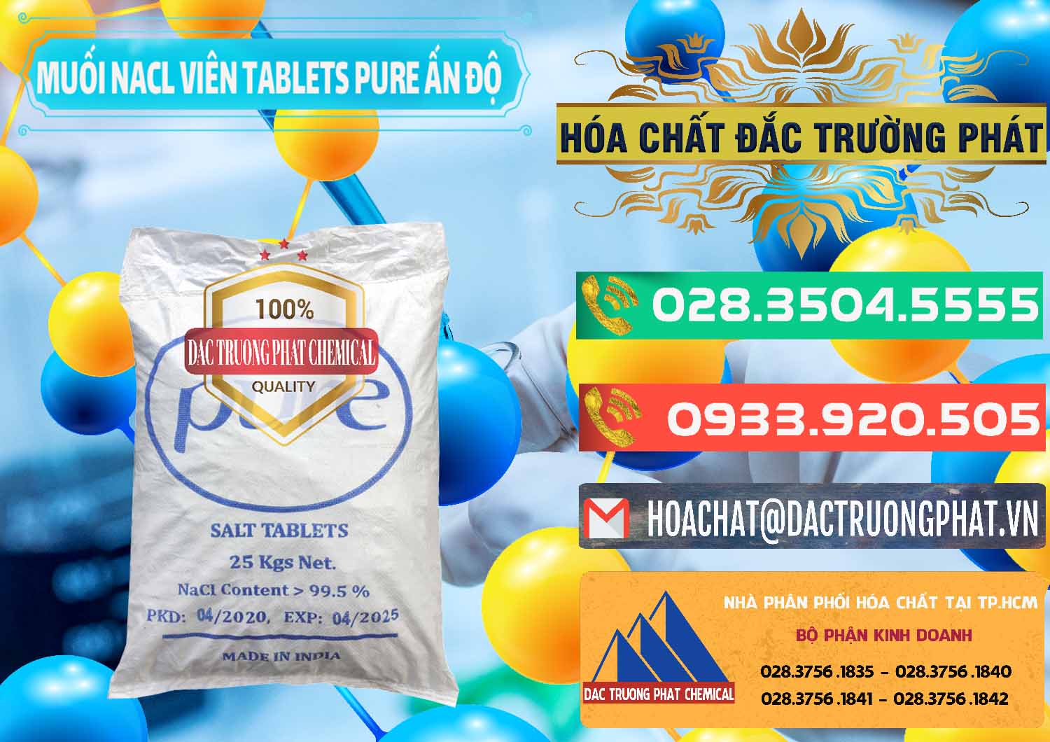 Nơi bán - phân phối Muối NaCL – Sodium Chloride Dạng Viên Tablets Pure Ấn Độ India - 0294 - Đơn vị chuyên bán _ cung cấp hóa chất tại TP.HCM - congtyhoachat.com.vn