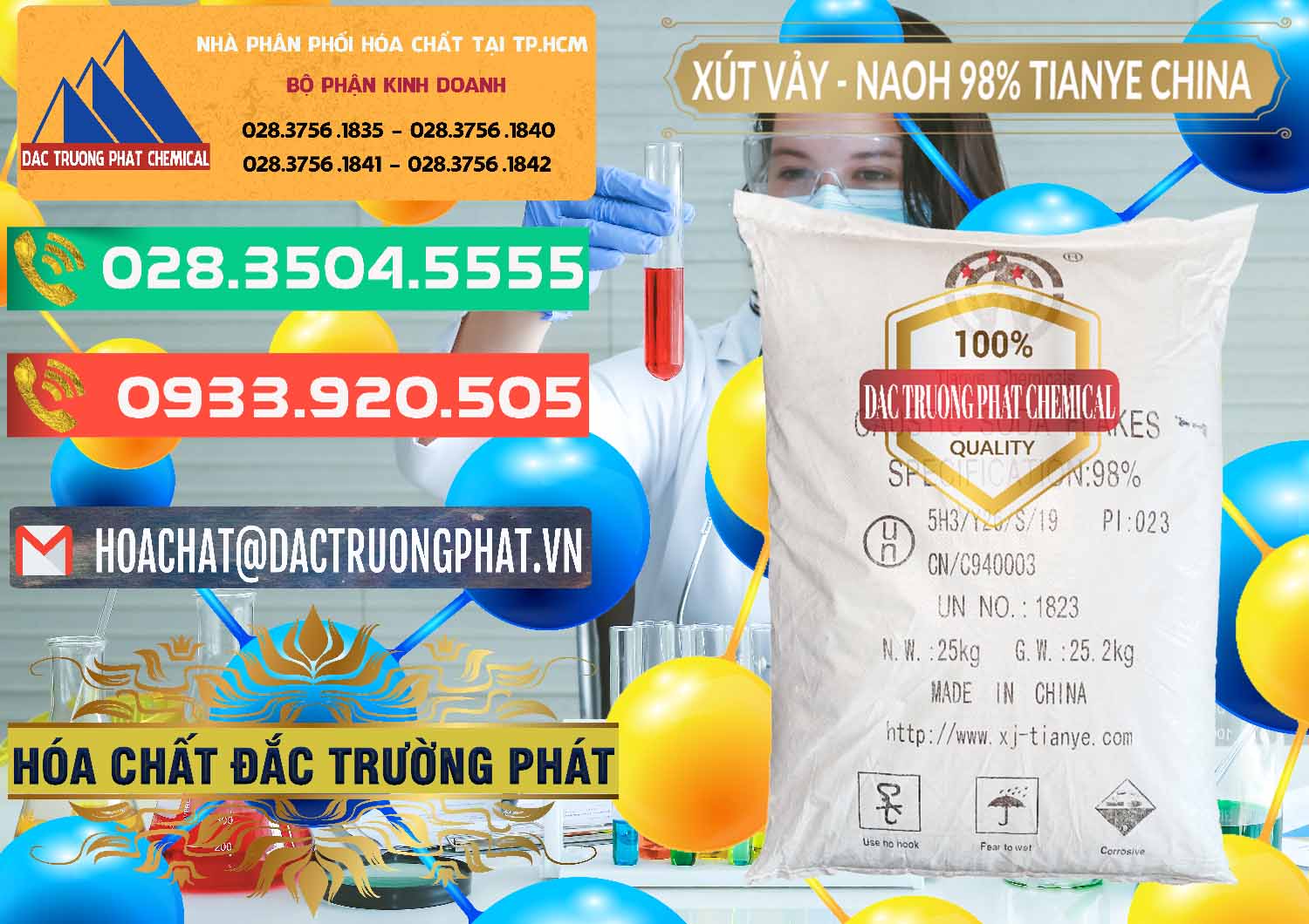 Cty nhập khẩu - bán Xút Vảy - NaOH Vảy 98% Tianye Trung Quốc China - 0177 - Nơi cung cấp - phân phối hóa chất tại TP.HCM - congtyhoachat.com.vn