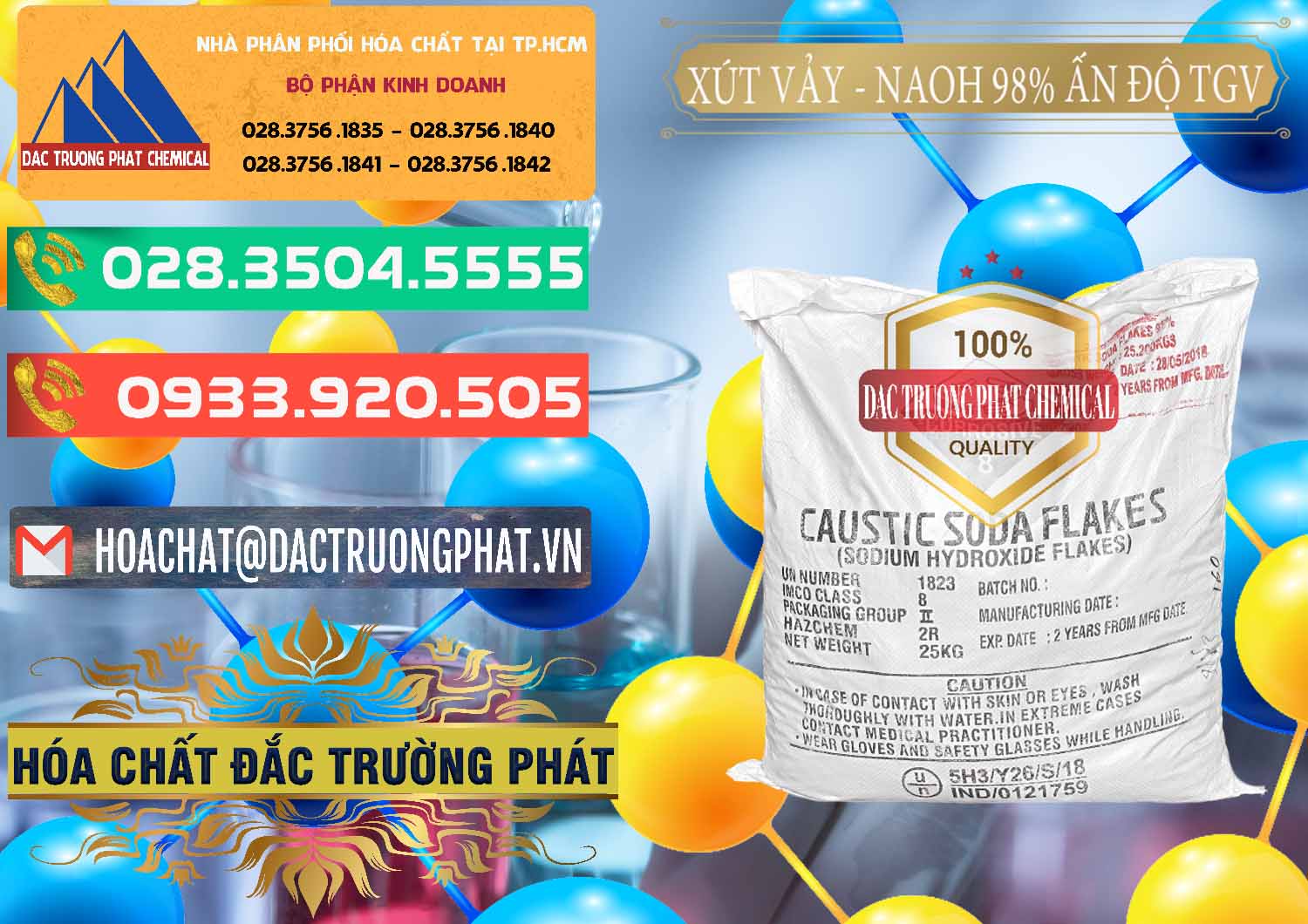 Chuyên phân phối và bán Xút Vảy - NaOH Vảy 98% TGV Ấn Độ India - 0169 - Công ty phân phối - cung ứng hóa chất tại TP.HCM - congtyhoachat.com.vn